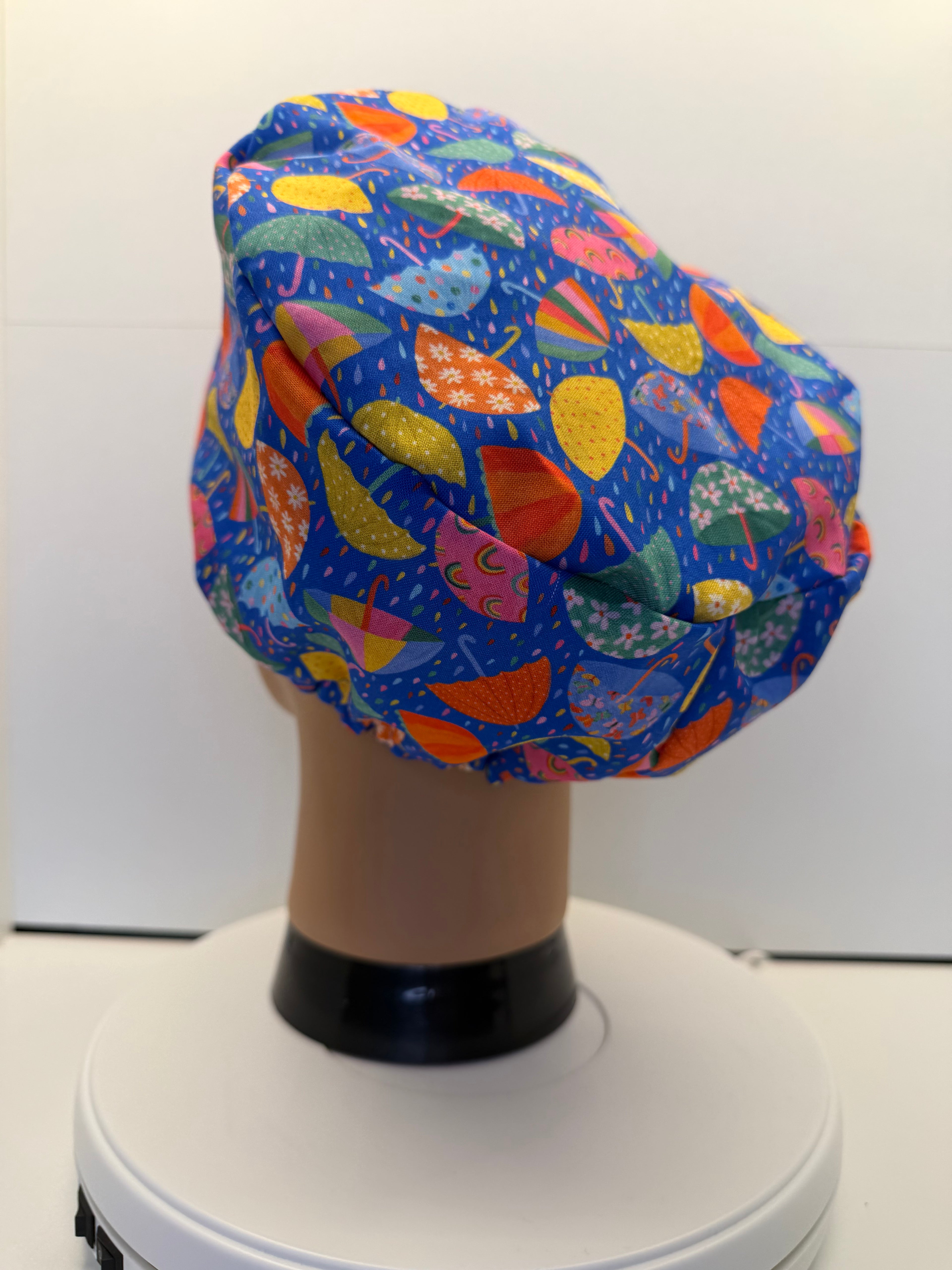 April Showers 100% Cotton Scrub Cap/Theatre Hat - UK Handmade