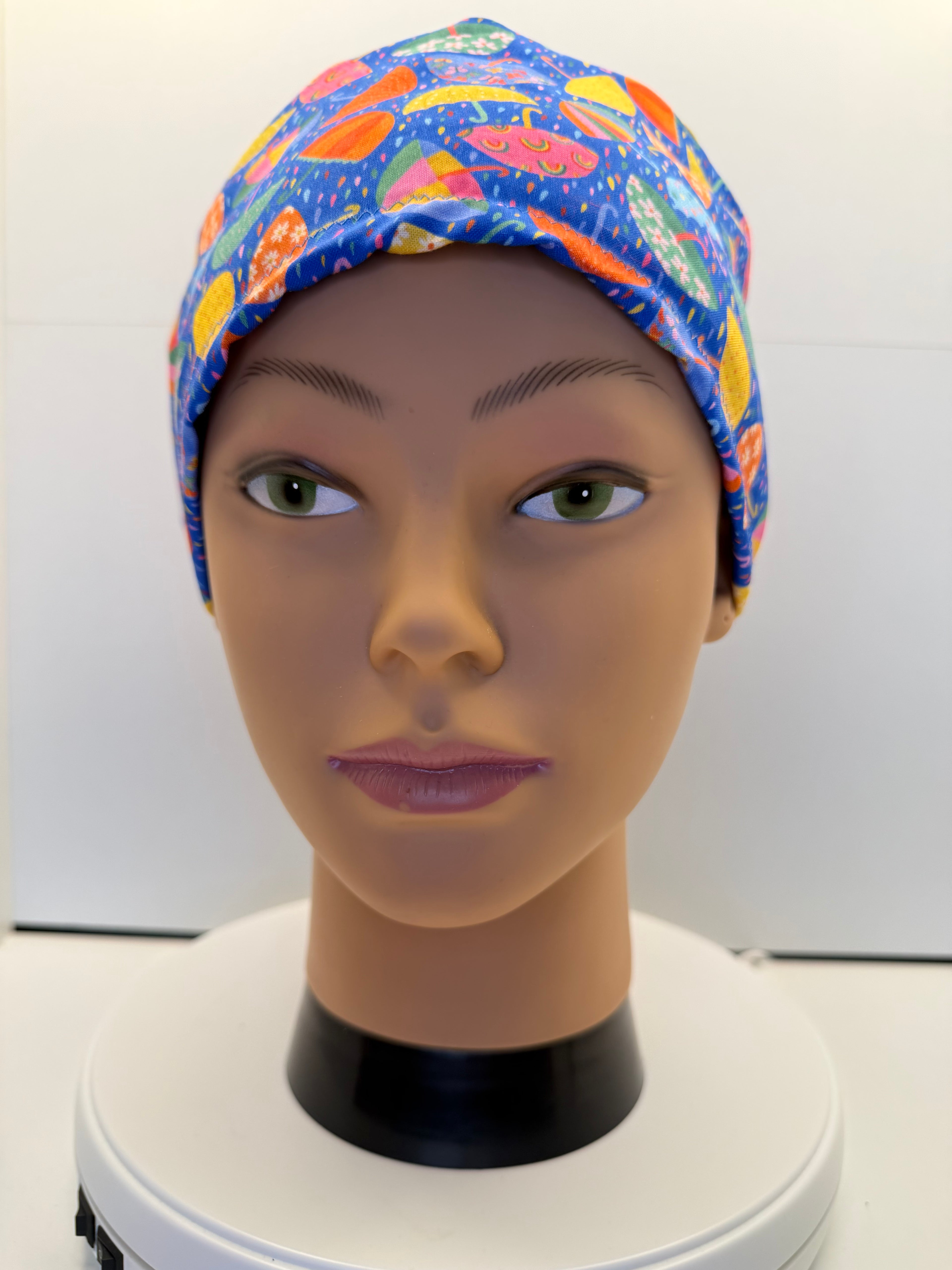 April Showers 100% Cotton Scrub Cap/Theatre Hat - UK Handmade