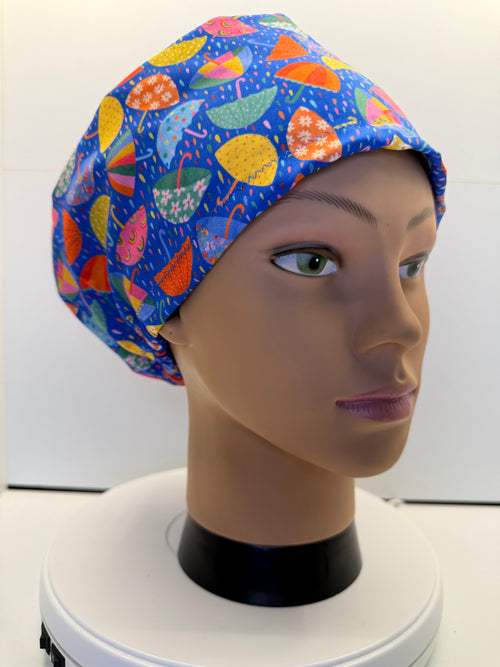 April Showers 100% Cotton Scrub Cap/Theatre Hat - UK Handmade