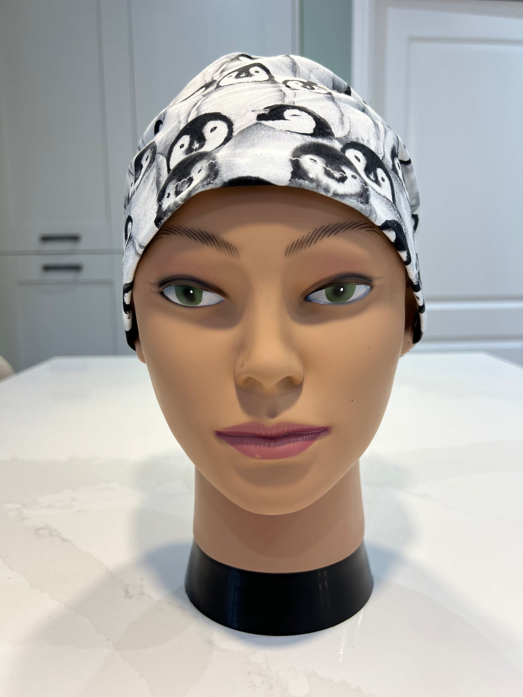 Huddled Penguins Jersey Cotton theatre scrub hat/cap. Winter/ Christmas/ Xmas themed.