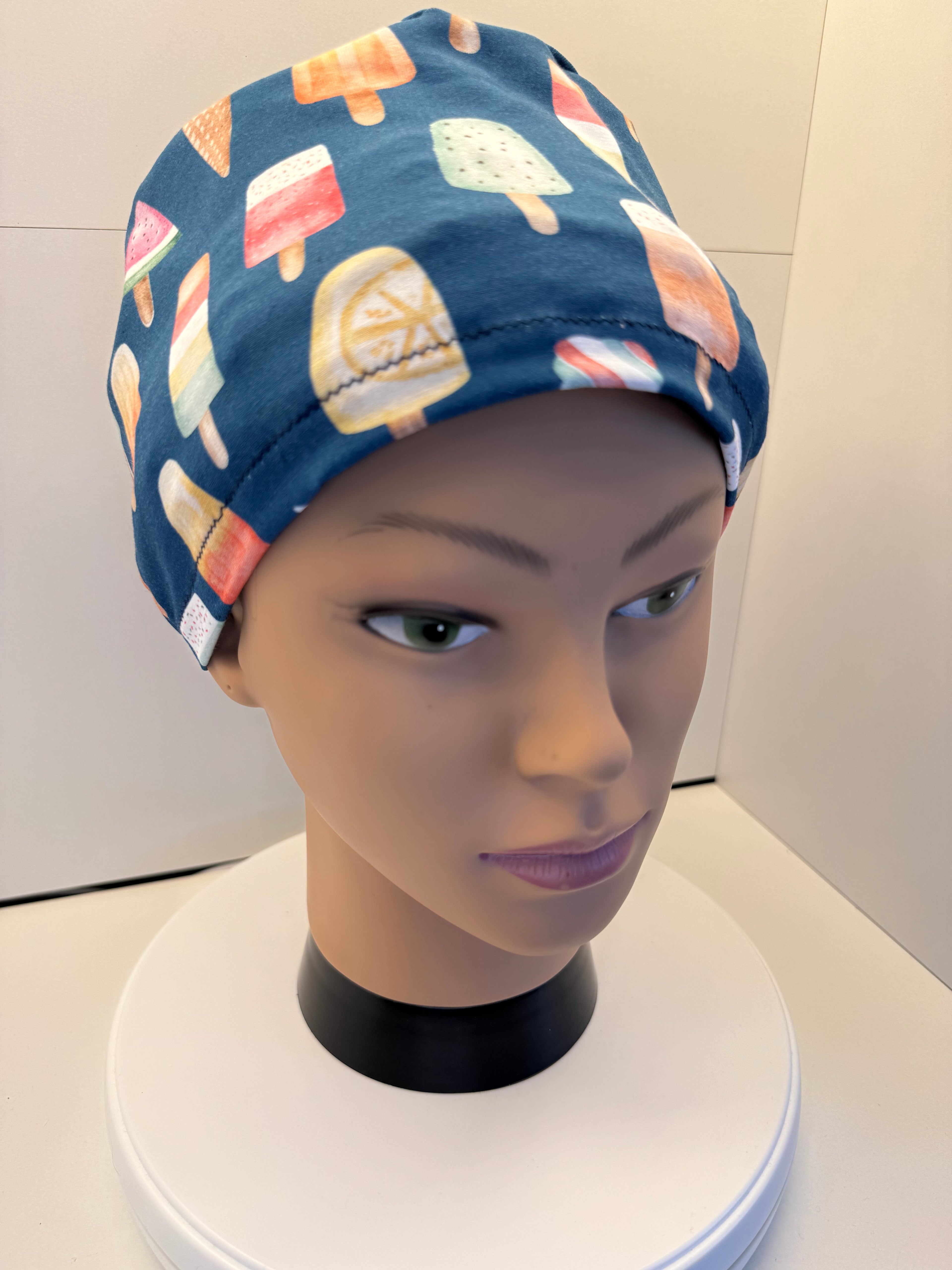 Summer Ice Lollies Premium Jersey Fabric Theatre Hat/Scrub Cap