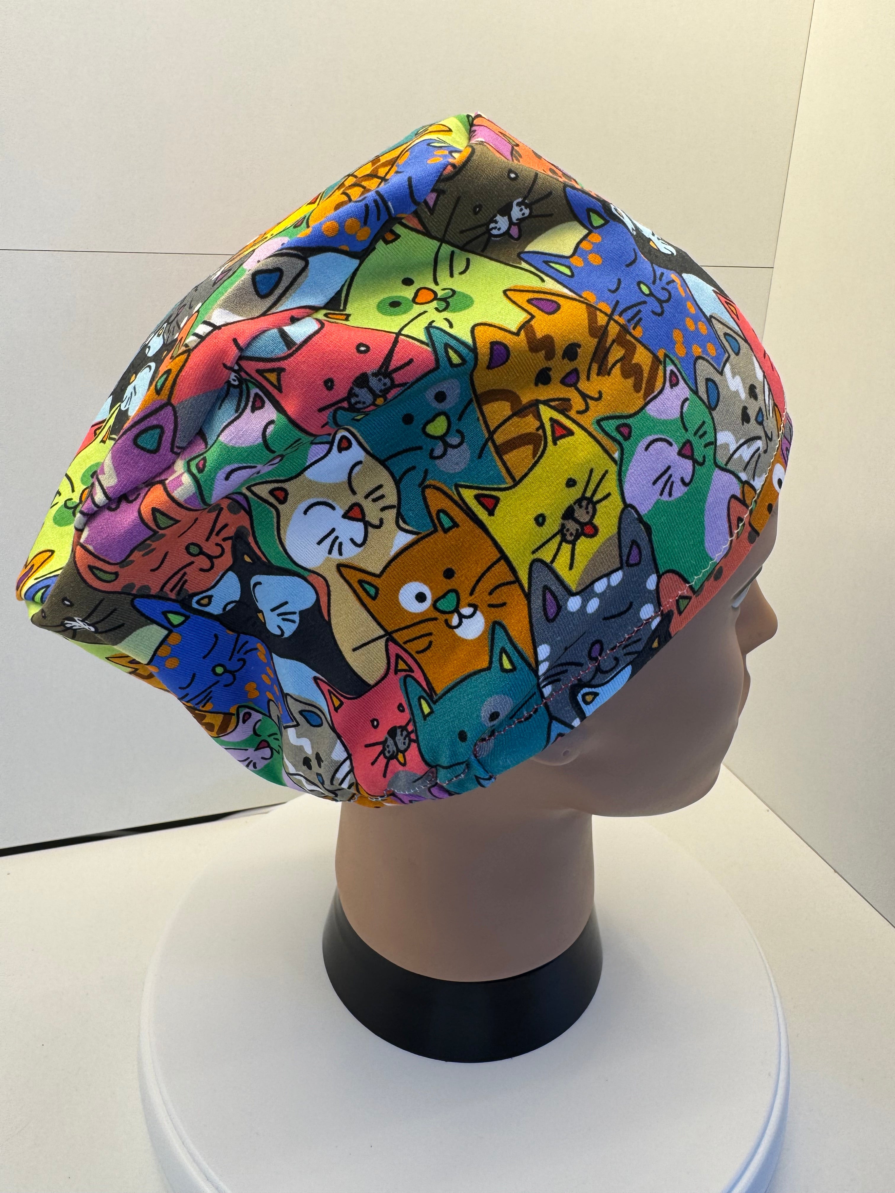 Smiling Cats Premium Jersey Fabric Theatre Hat/Scrub Cap