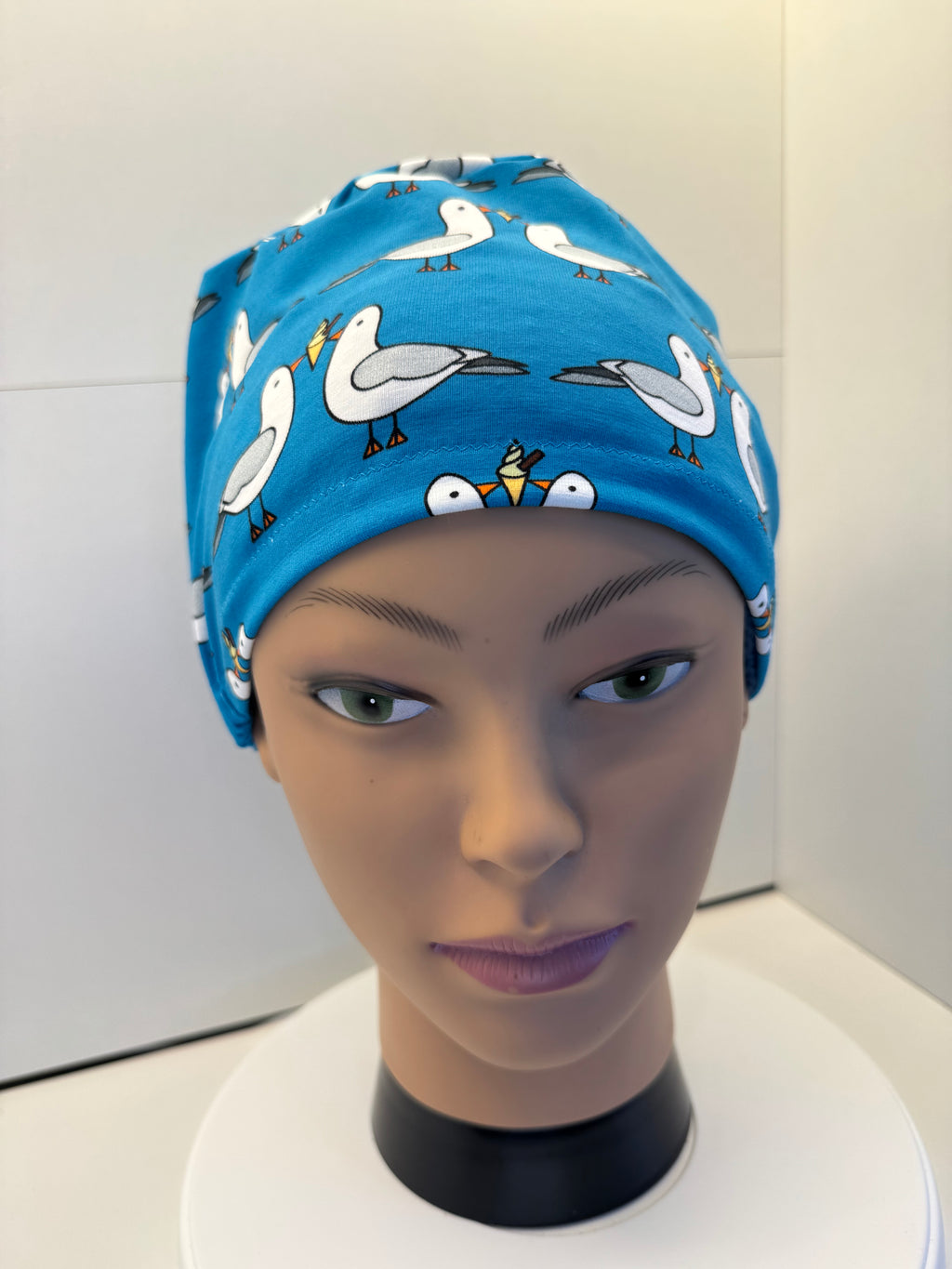 Blue Seagulls Premium Cotton Jersey Super Soft Surgical/Theatre Scrub Hat/Cap. UK Handmade