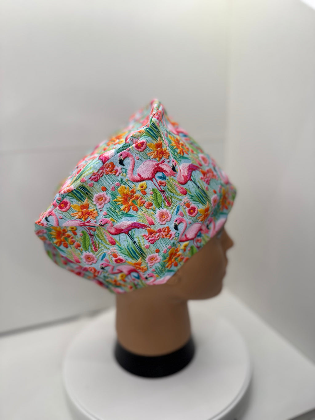 Tropical Flamingos 100% Cotton Theatre Hat/Scrub Cap