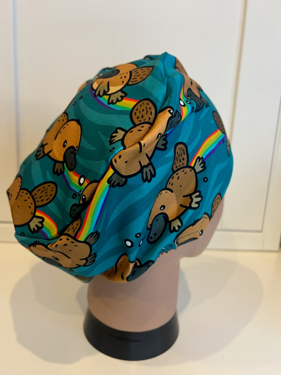 Rainbow Playtpus Premium Cotton Jersey super soft theatre scrub hat/cap