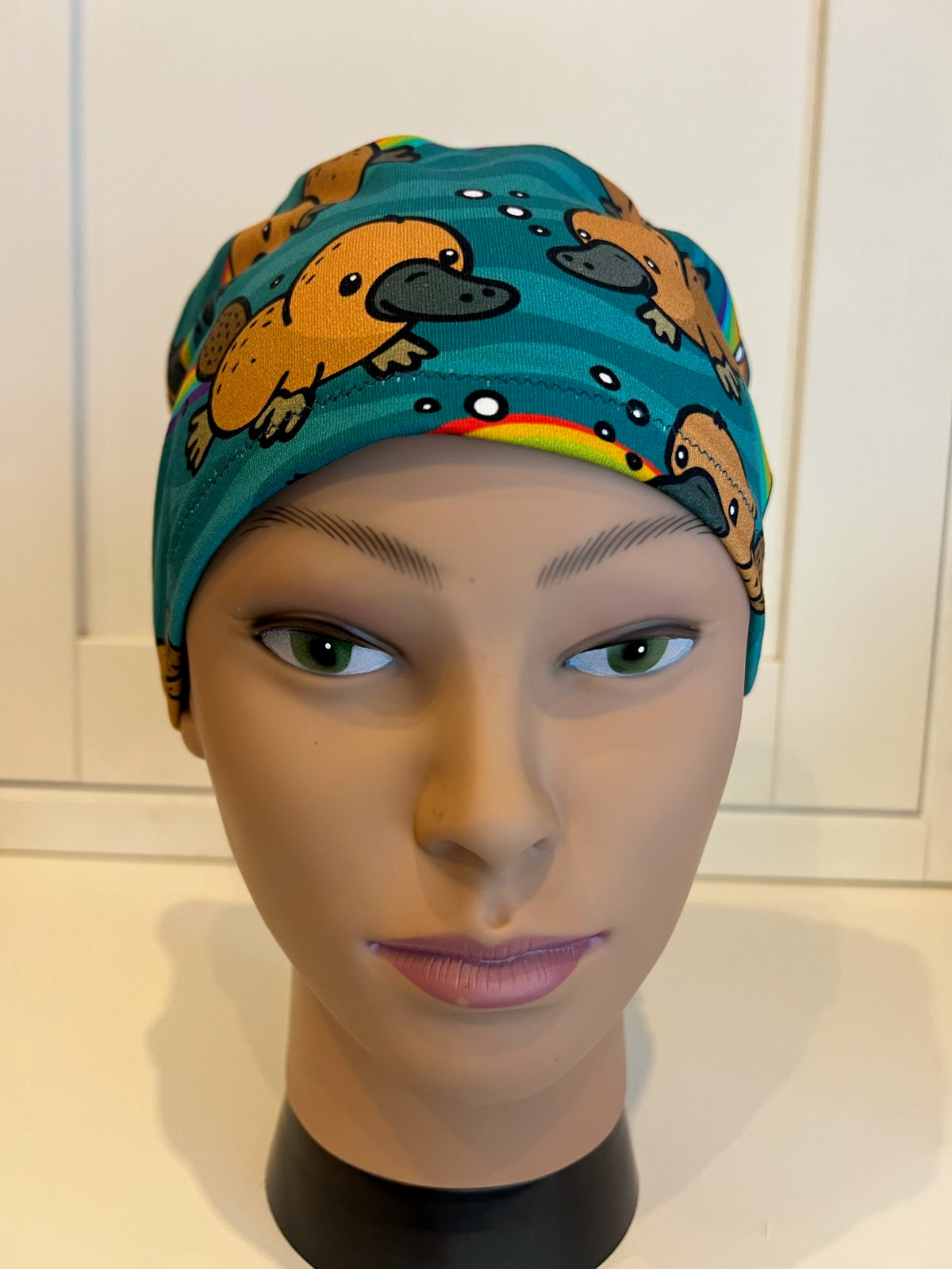 Rainbow Playtpus Premium Cotton Jersey super soft theatre scrub hat/cap