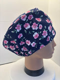 Pink Blossom Floral 100% Cotton Theatre Hat/Scrub Cap