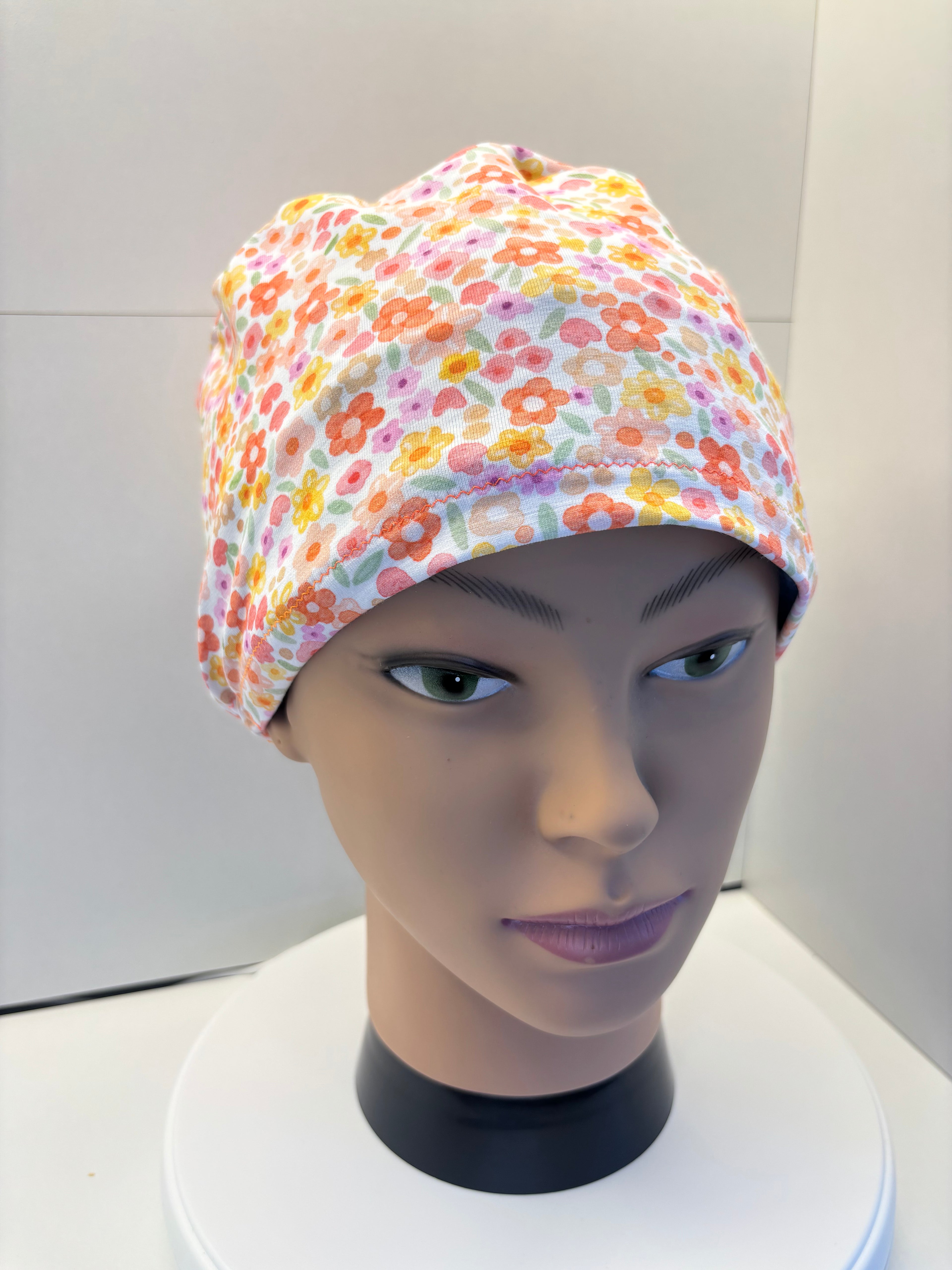 Spring Blooms Premium Jersey super soft and smooth cotton theatre scrub hat/cap