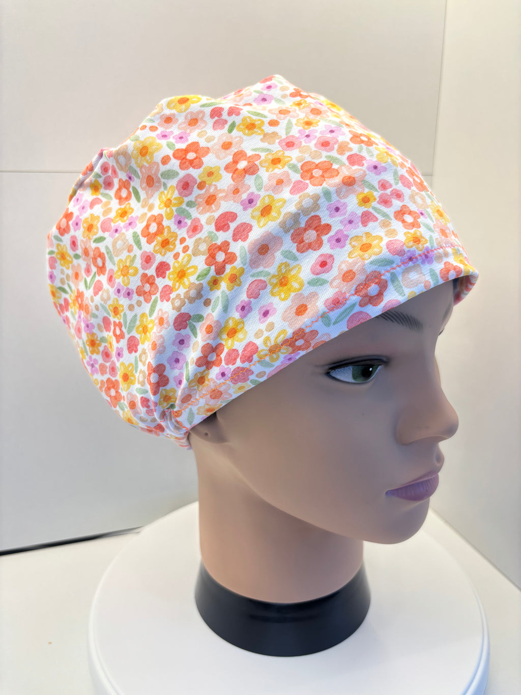 Spring Blooms Premium Jersey super soft and smooth cotton theatre scrub hat/cap