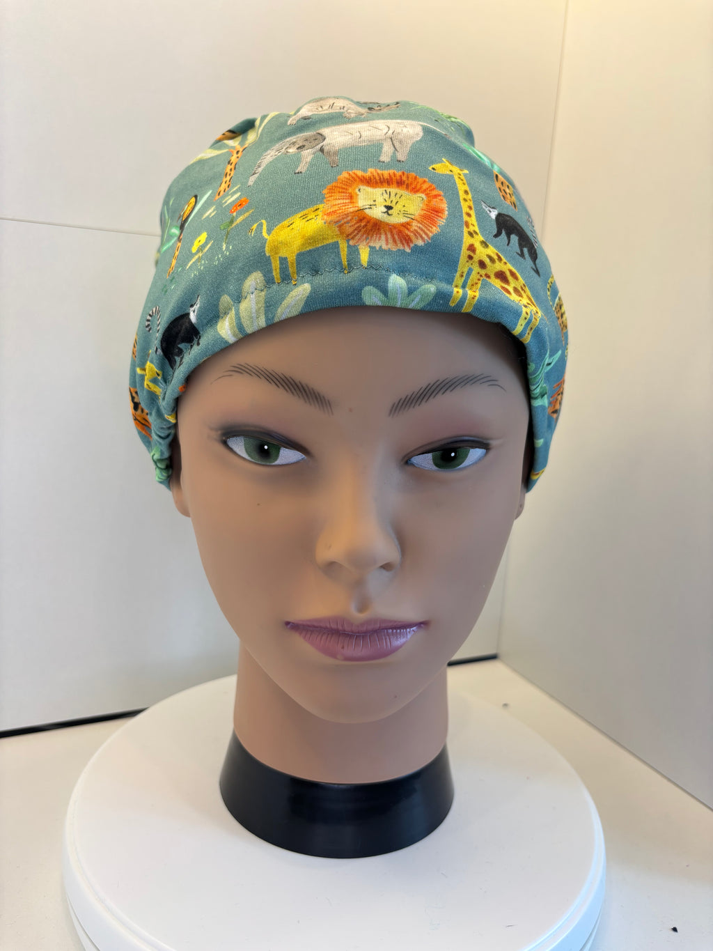 Jungle Safari 100% Cotton Theatre Hat/Scrub Cap Optional Satin Lining