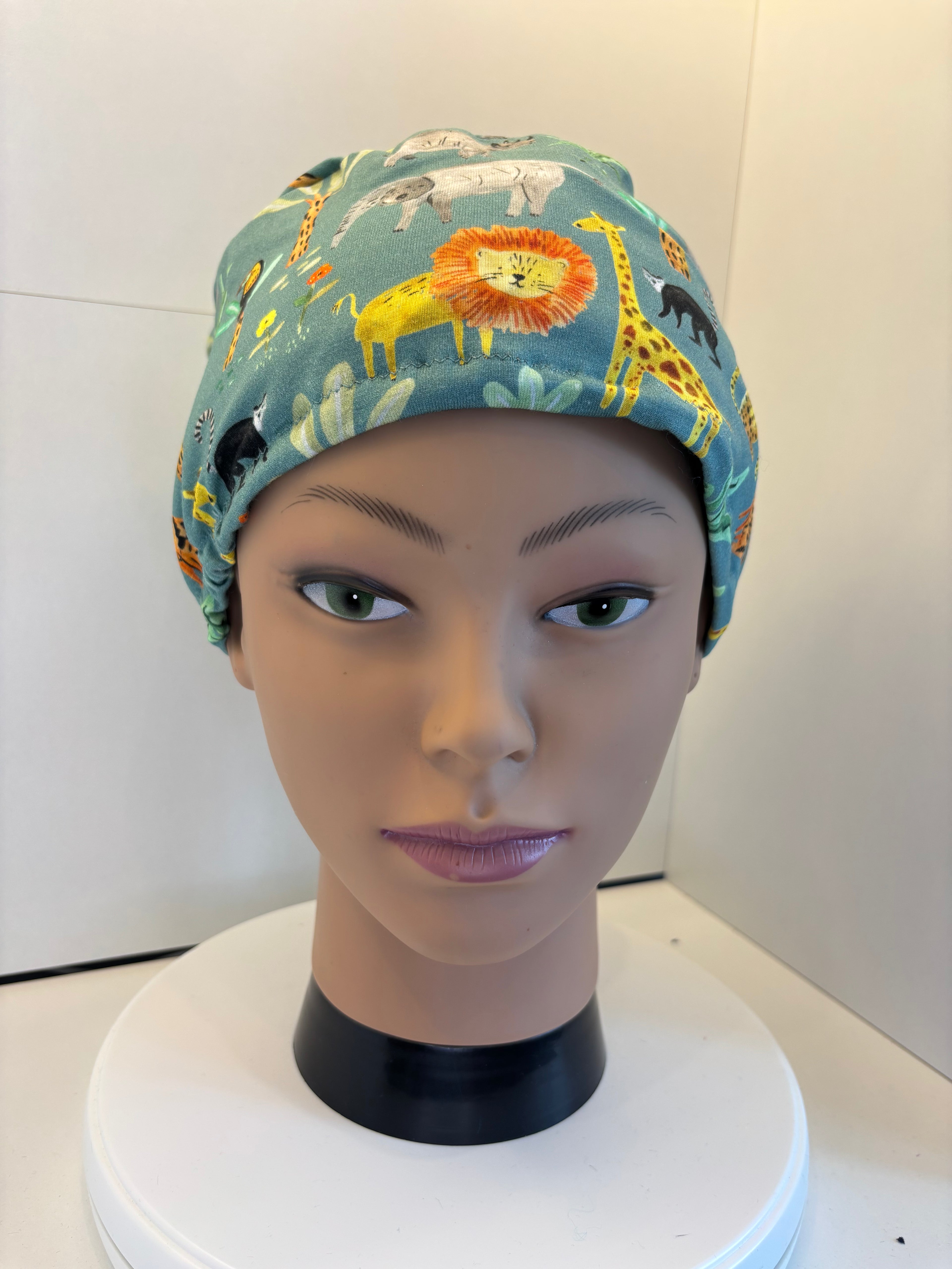 Jungle Safari 100% Cotton Theatre Hat/Scrub Cap Optional Satin Lining