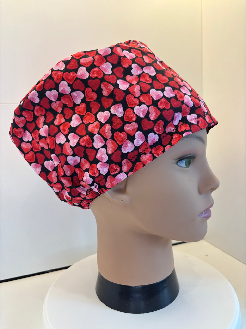 Red and Pink Love Hearts100% Cotton Theatre Hat/Scrub Cap