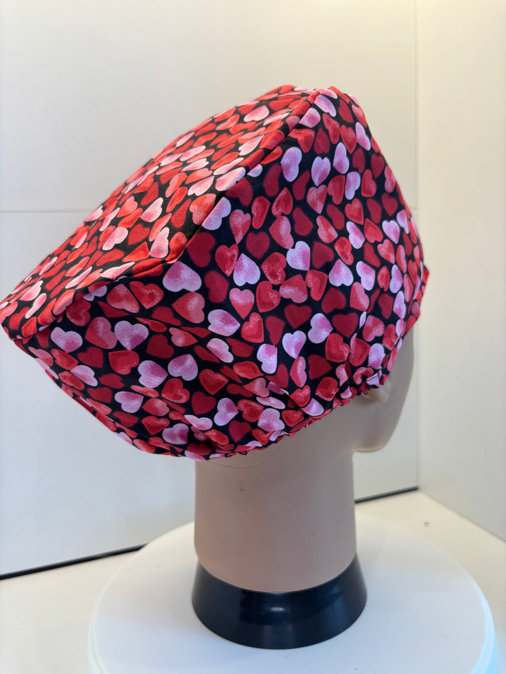 Red and Pink Love Hearts100% Cotton Theatre Hat/Scrub Cap