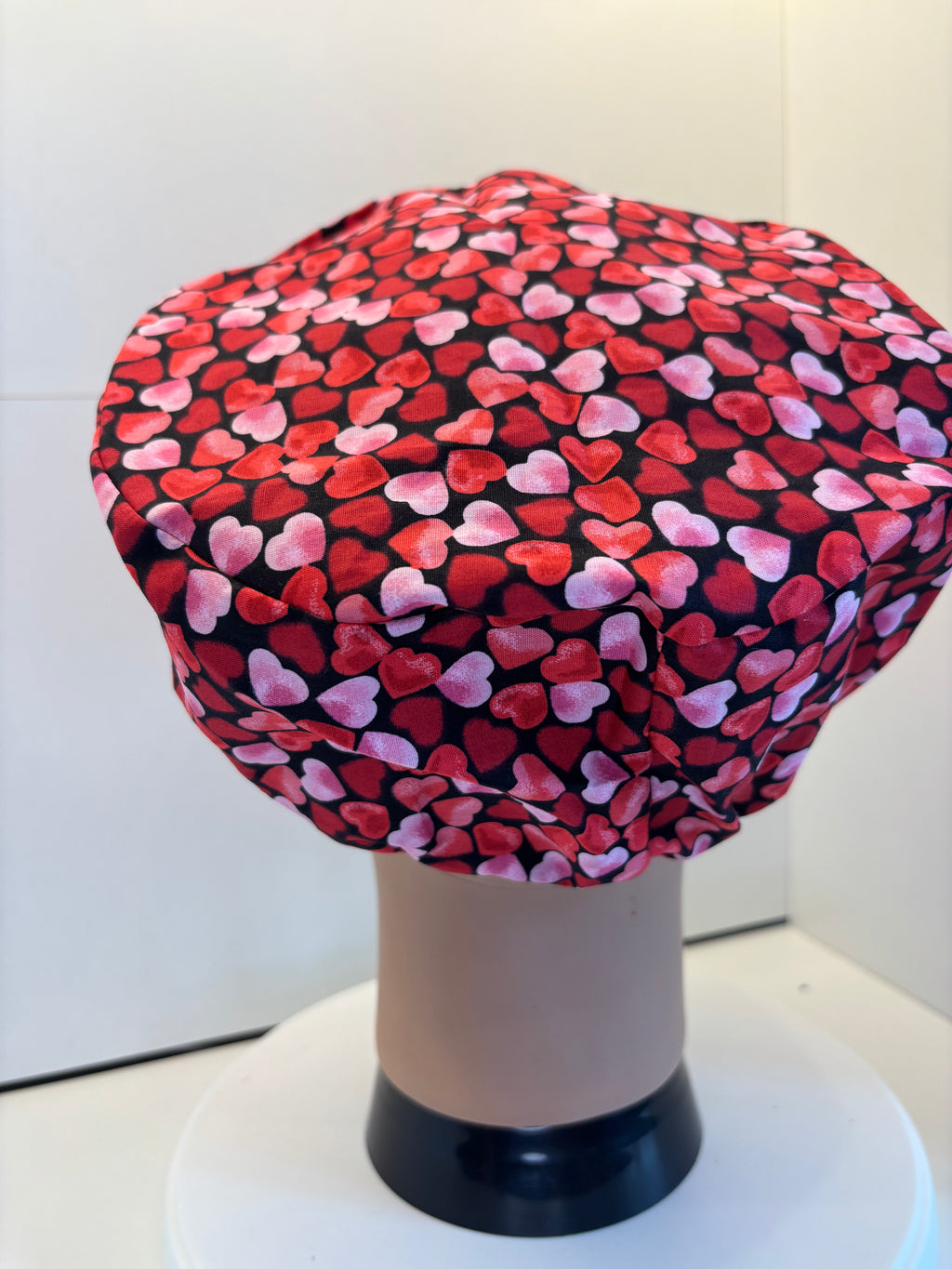Red and Pink Love Hearts100% Cotton Theatre Hat/Scrub Cap