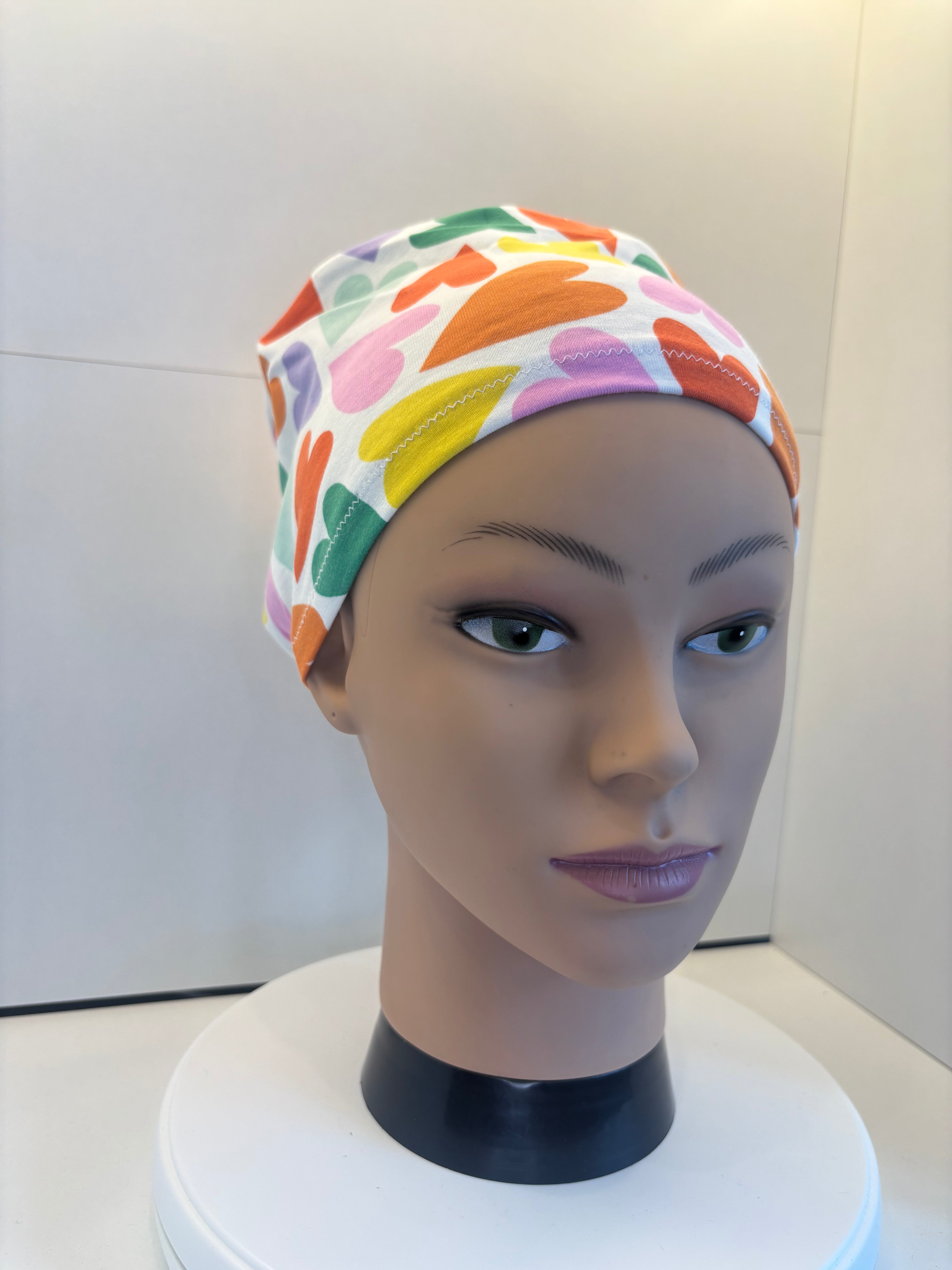 Big Hearts Premium Cotton Jersey Super Soft Surgical/Theatre Scrub Hat/Cap. UK Handmade
