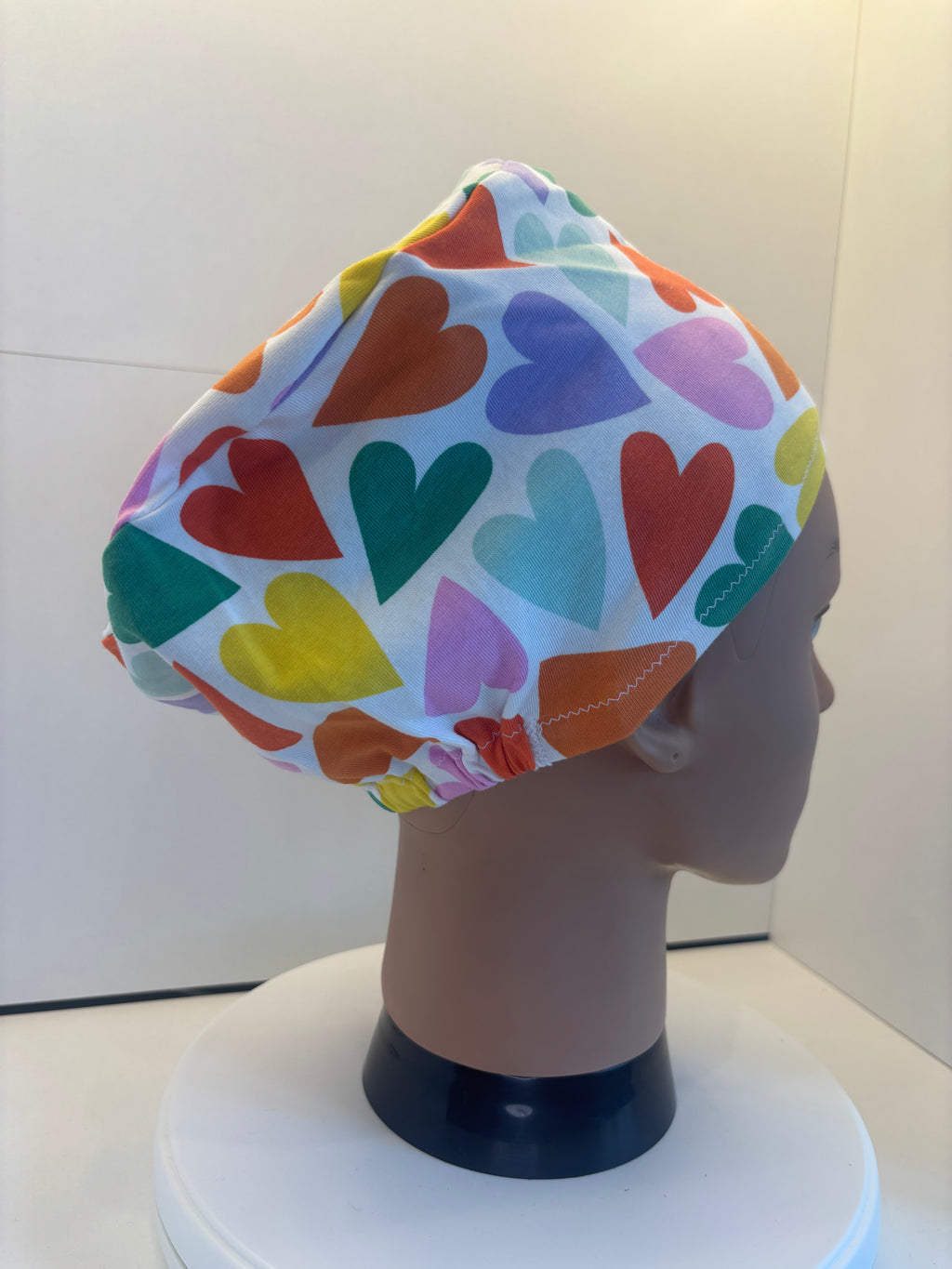 Big Hearts Premium Cotton Jersey Super Soft Surgical/Theatre Scrub Hat/Cap. UK Handmade