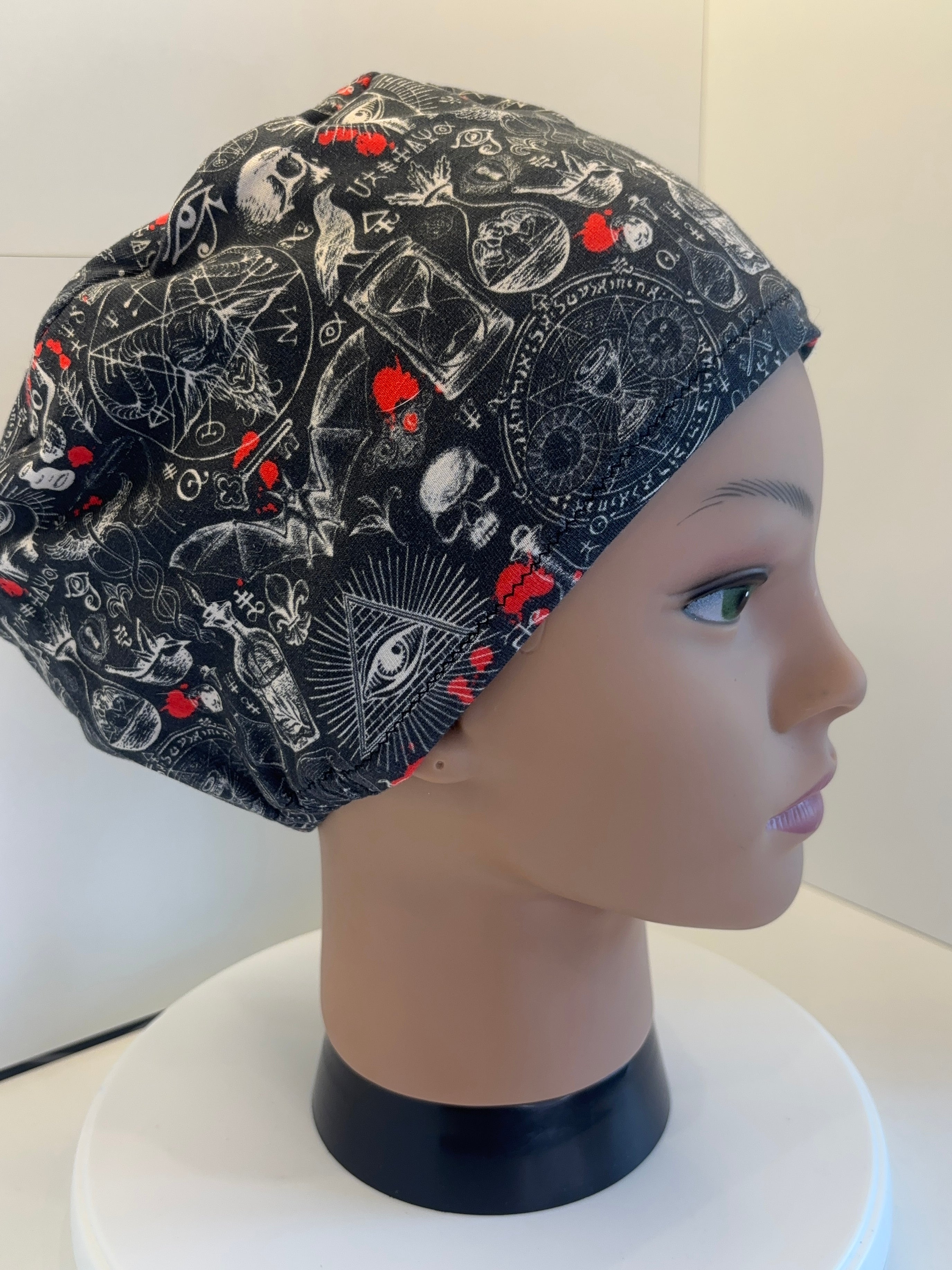 Apothecary's Notebook Premium Cotton Jersey Super Soft Surgical/Theatre Scrub Hat/Cap. UK Handmade