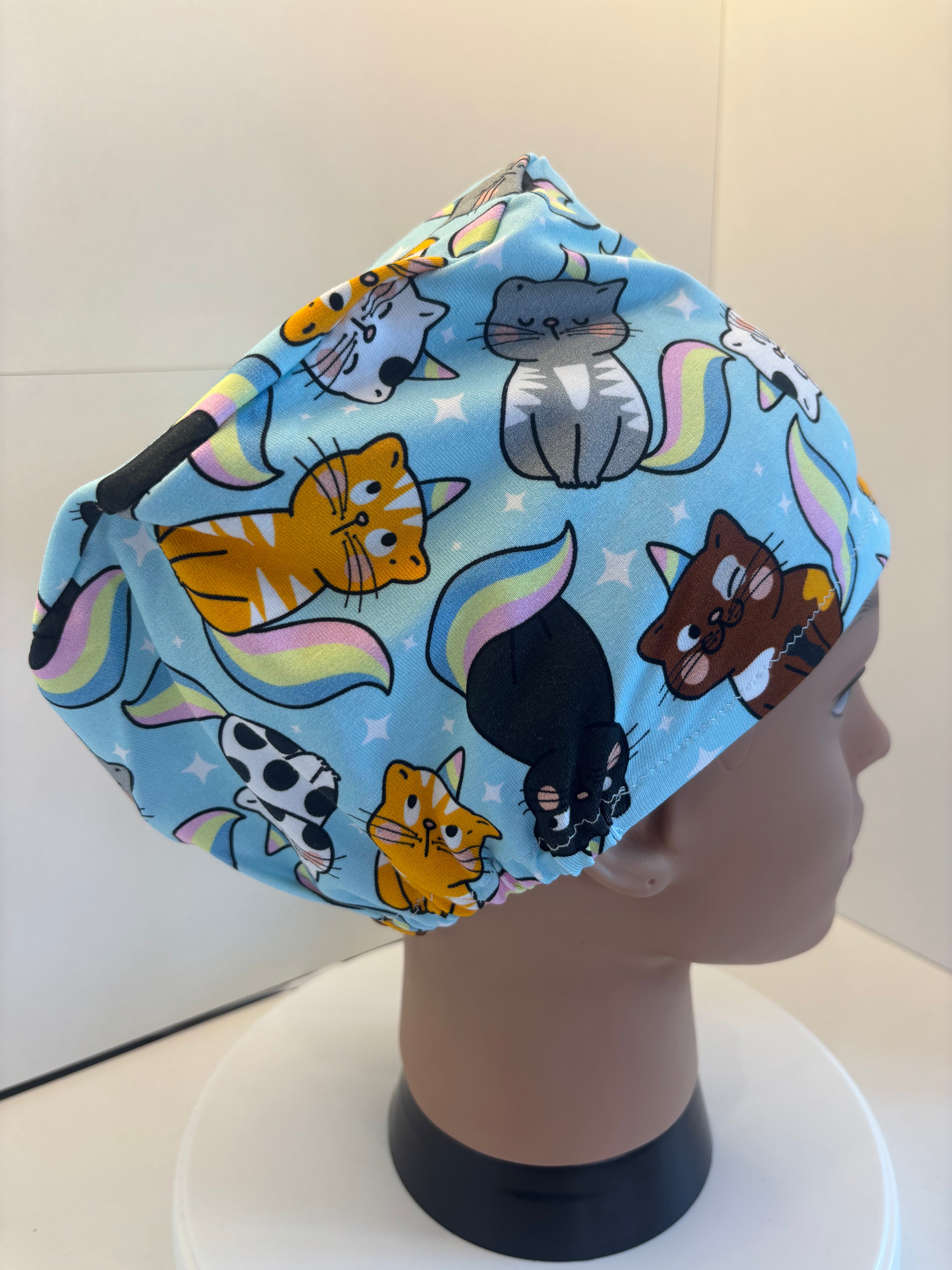Unicorn Cats/ Caticorns Premium Cotton Jersey super soft theatre scrub hat/cap
