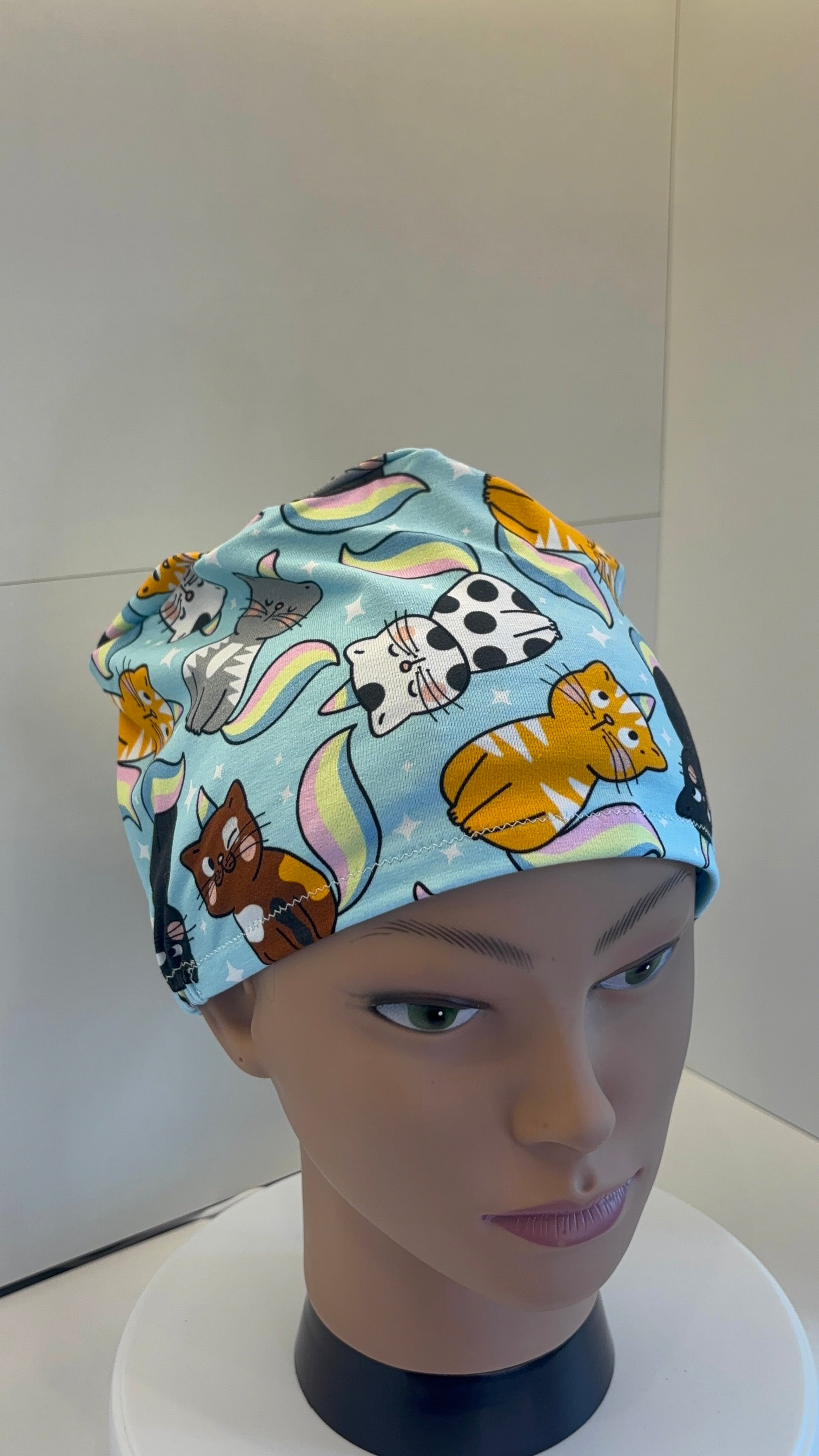 Unicorn Cats/ Caticorns Premium Cotton Jersey super soft theatre scrub hat/cap