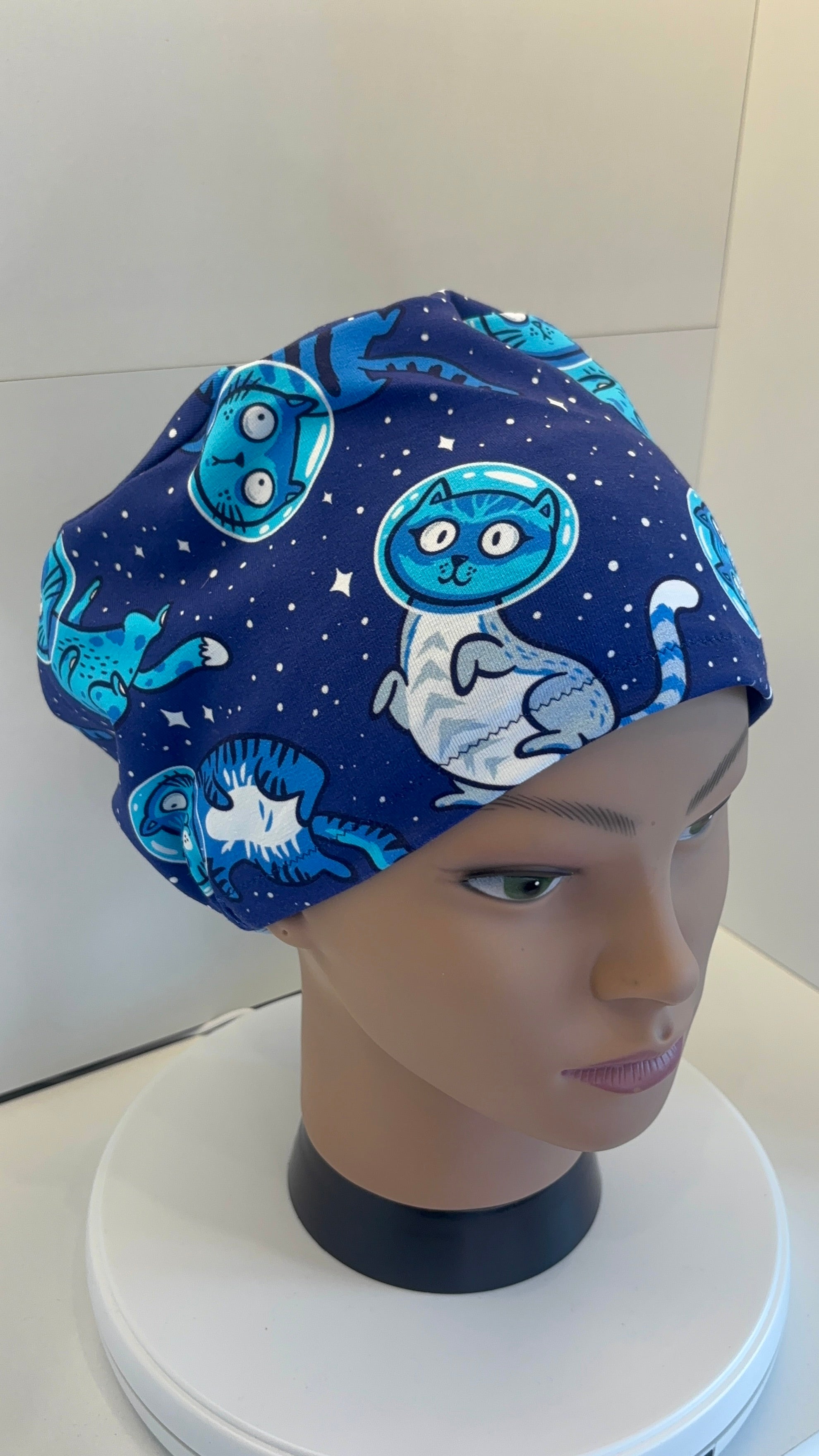 Cats in Space Premium Cotton Jersey super soft theatre scrub hat/cap