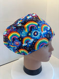 Celestial Rainbows Premium Cotton Jersey super soft theatre scrub hat/cap