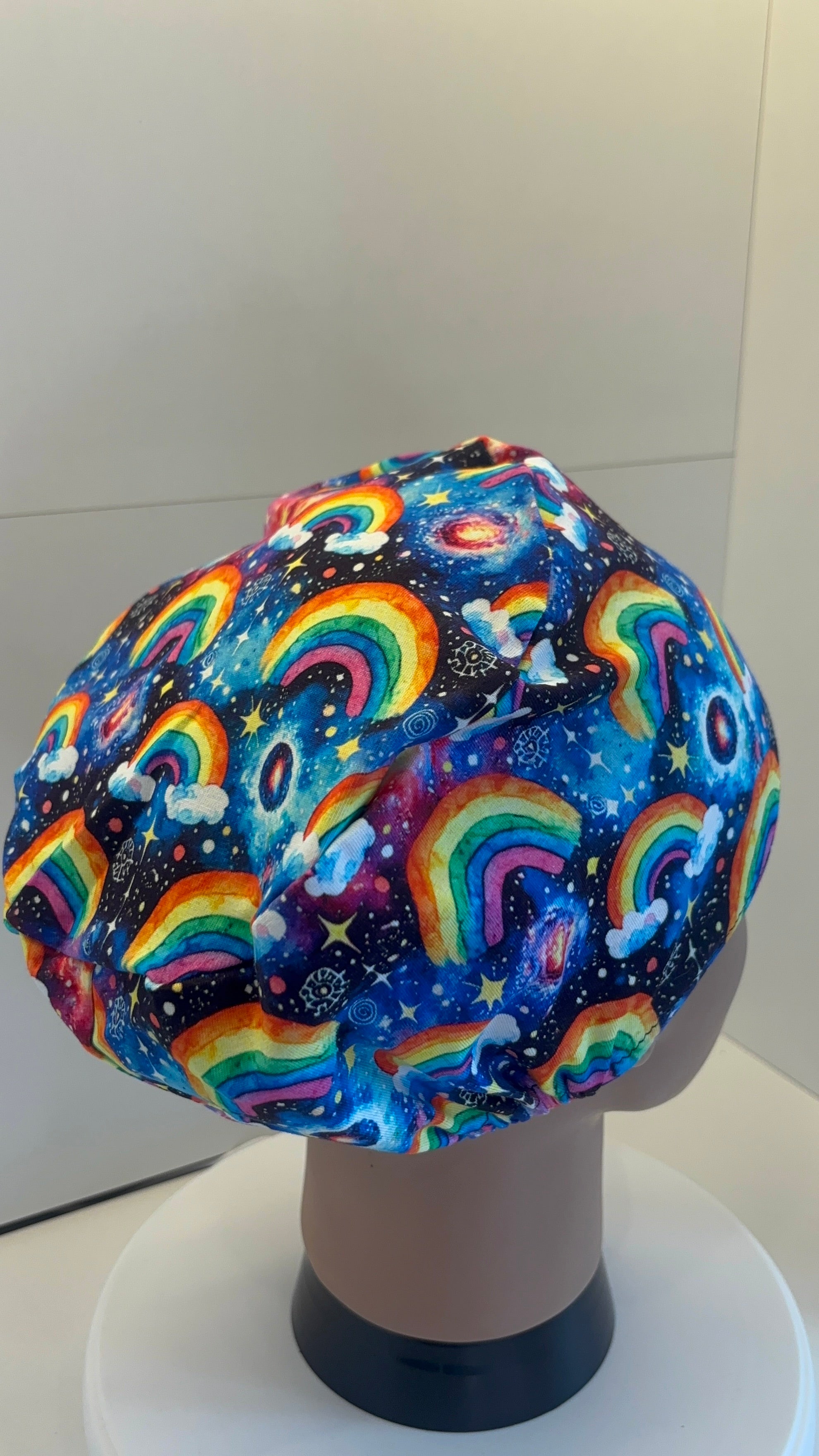 Celestial Rainbows Premium Cotton Jersey super soft theatre scrub hat/cap