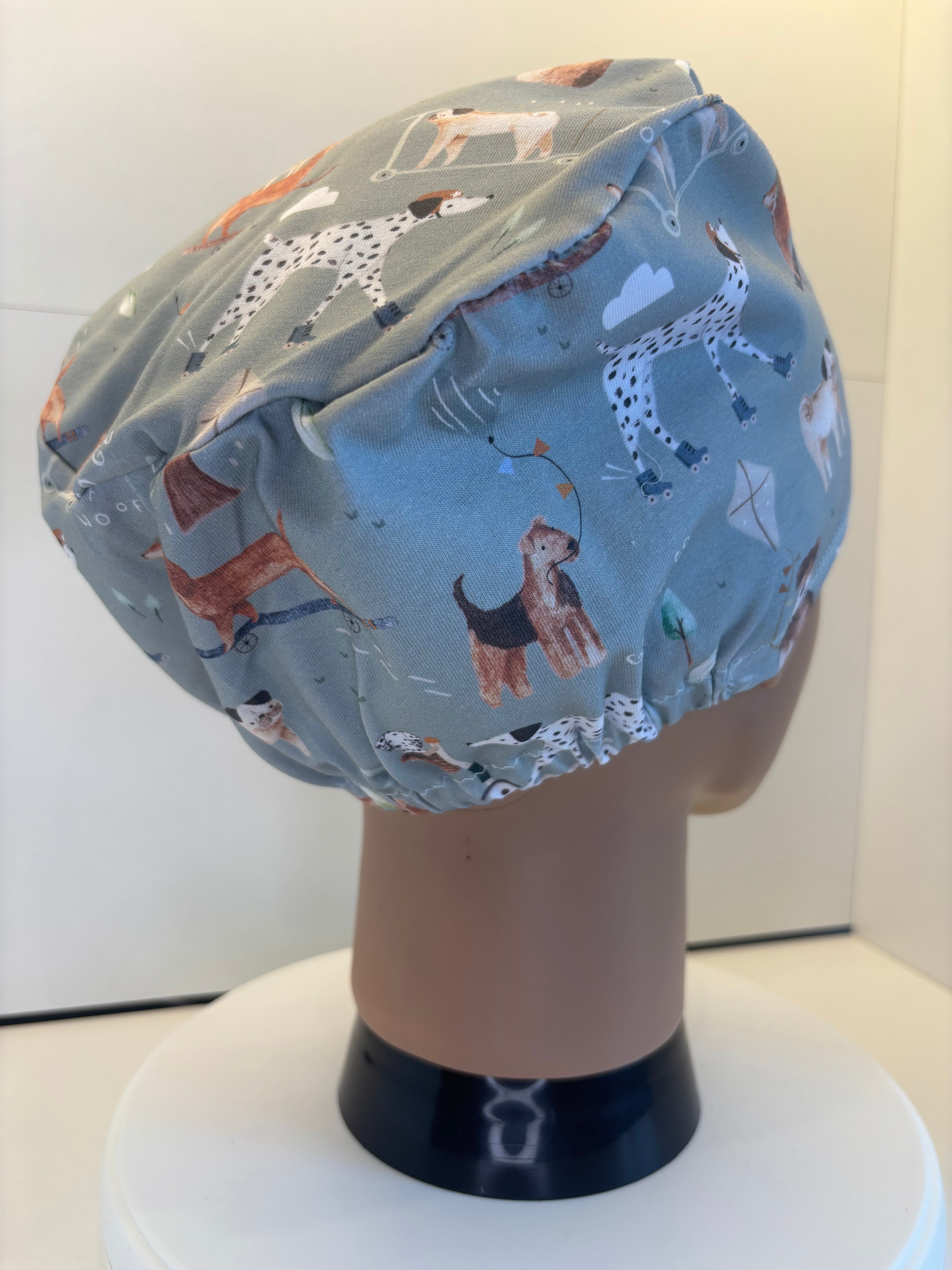 Dogs in the Park Premium Jersey super soft and smooth cotton theatre scrub hat/cap