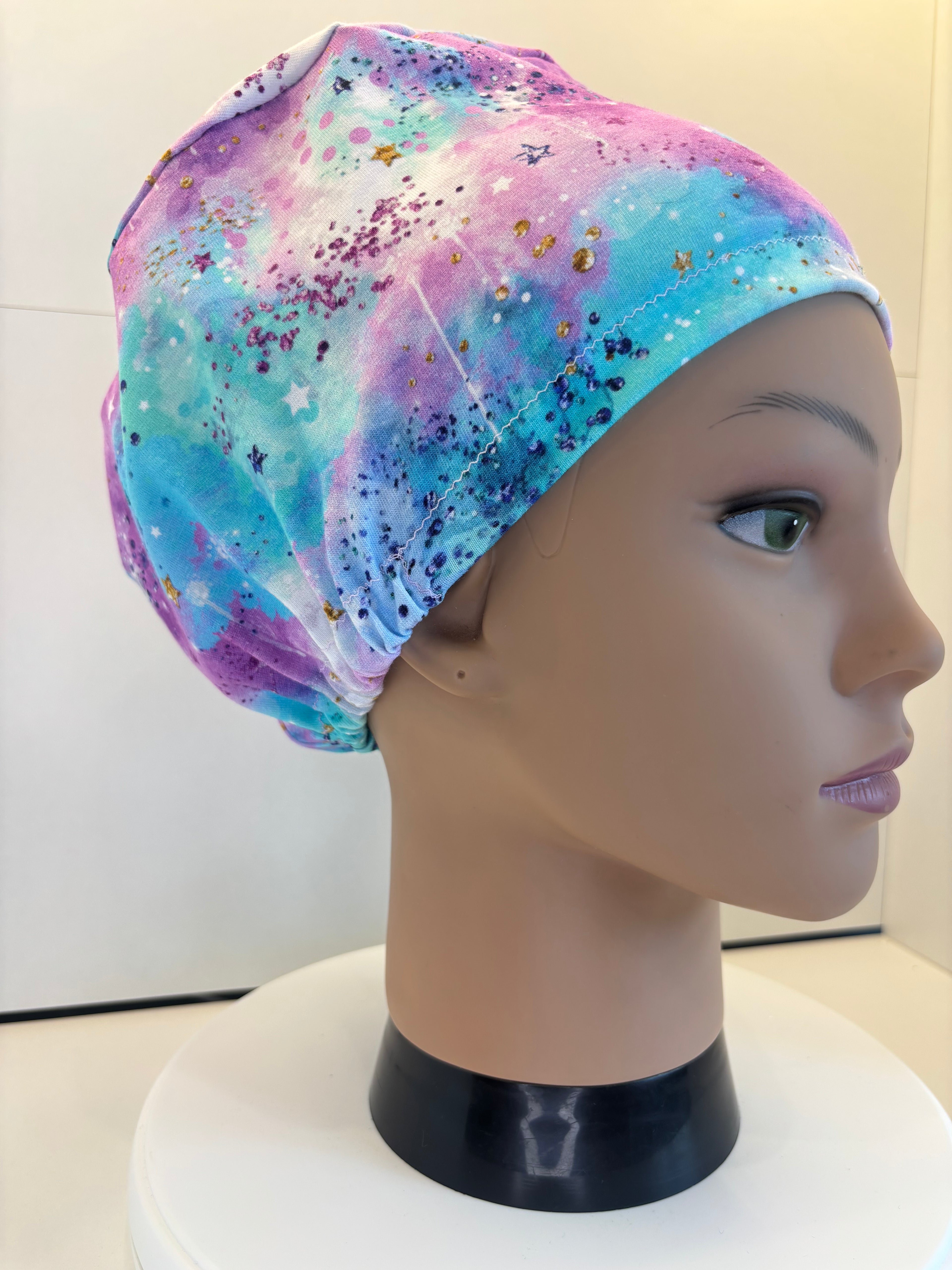 Dreamy Galaxy Premium Cotton Jersey super soft theatre scrub hat/cap