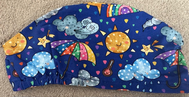 Royal Blue British Weather Soft Jersey Fabric theatre scrub cap / hat.  Ethically made.