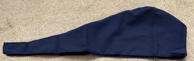 Plain Navy Cotton Fabric tie-back theatre scrub cap / hat.  Ethically made