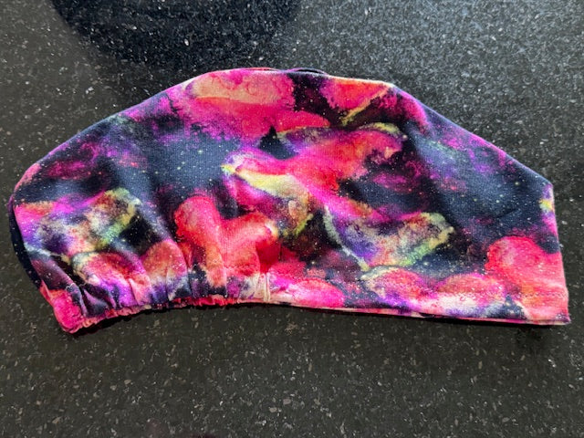 Nebula Hearts Soft Jersey Fabric theatre scrub cap / hat.  Ethically made. Standard and Large size