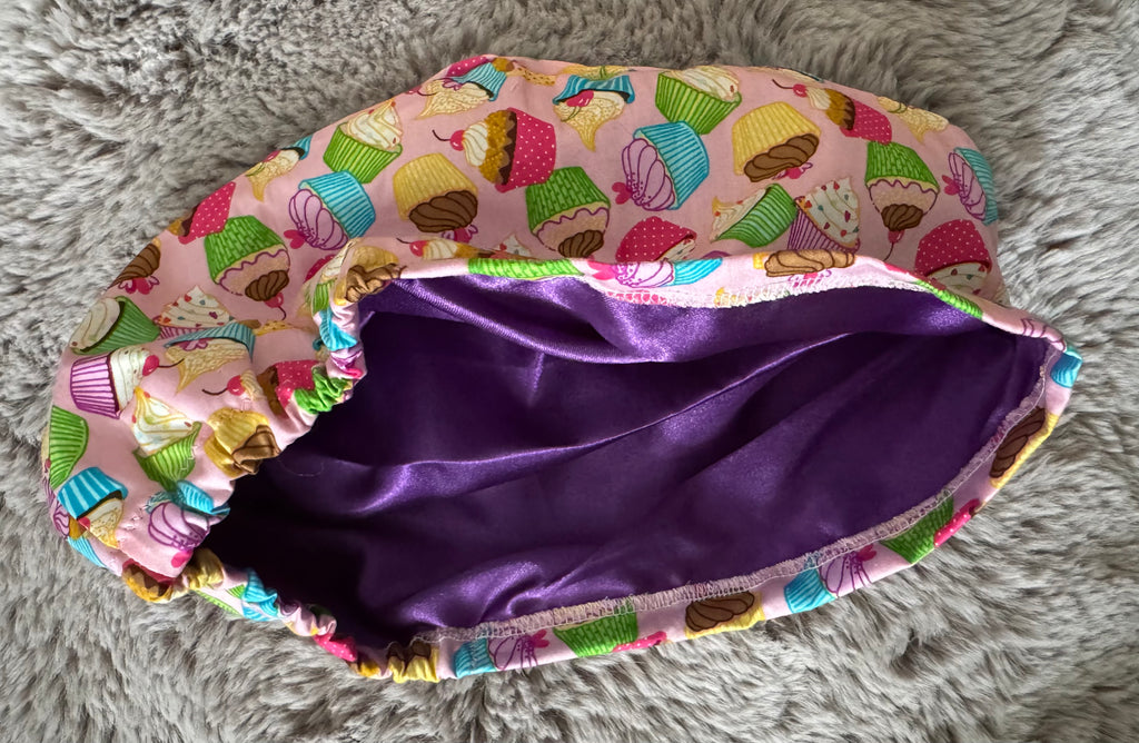 Pink Cupcakes Satin lined Fabric Scrub Hat Cap Doctor Theatre Nurse