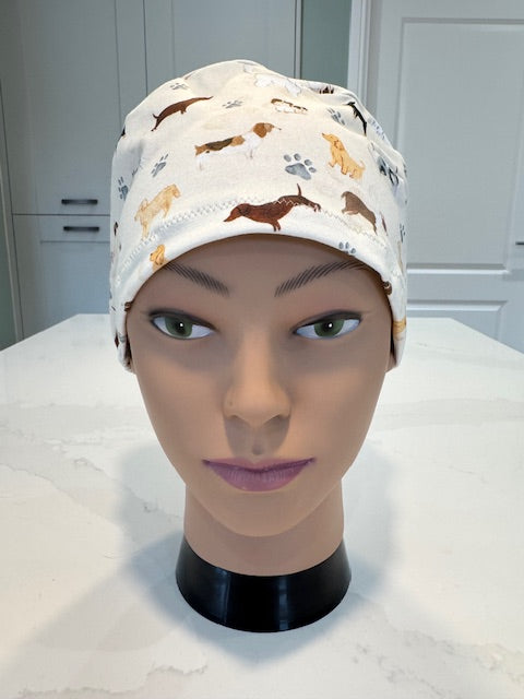 Pups and Pawprints Premium Cotton Jersey super soft theatre scrub hat/cap - Dogs, Pets