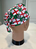 England Football Cotton Fabric tie-back theatre scrub cap / hat.  Ethically made
