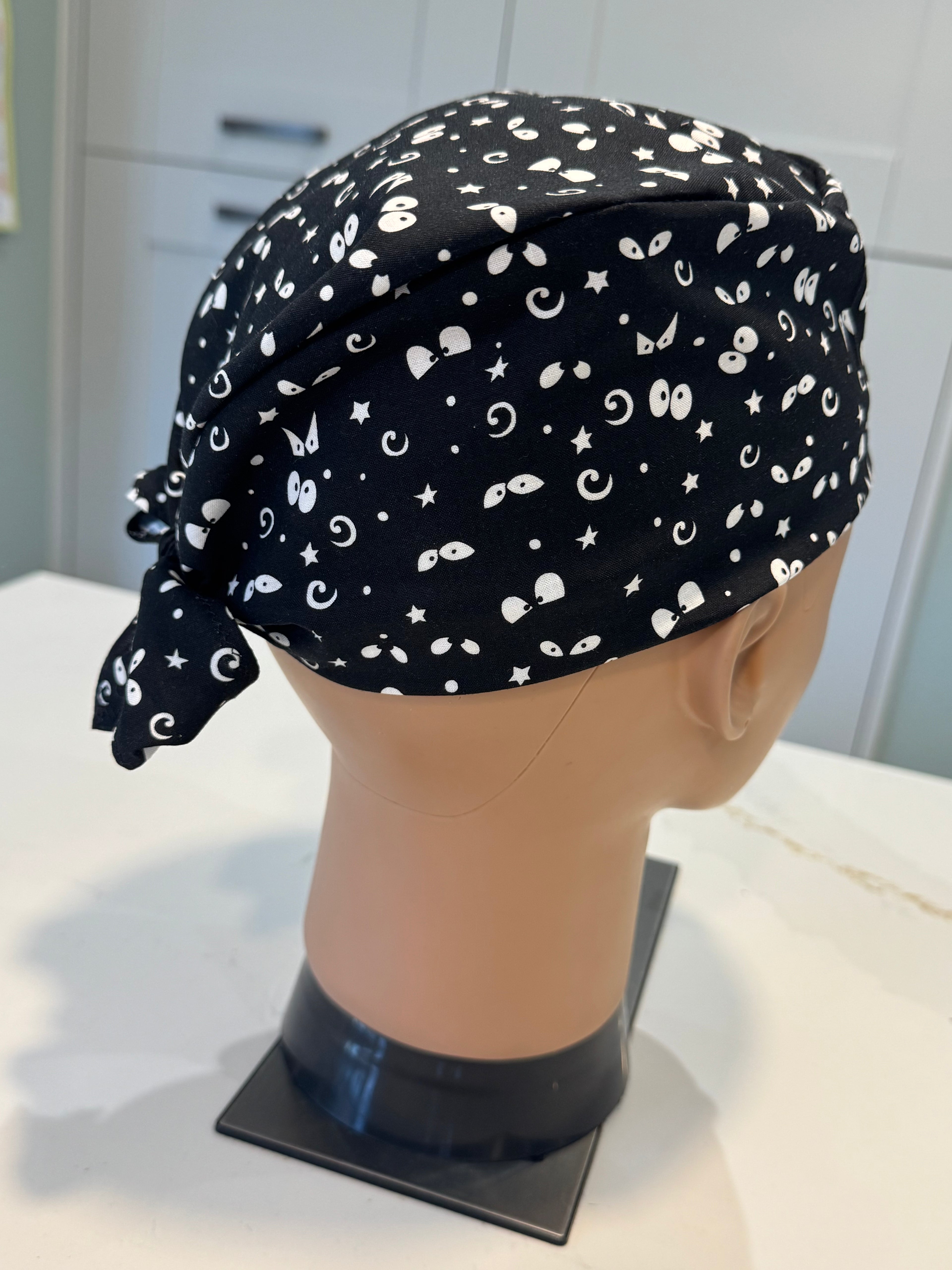 Spooky Eyes Tie Back Scrub Cap