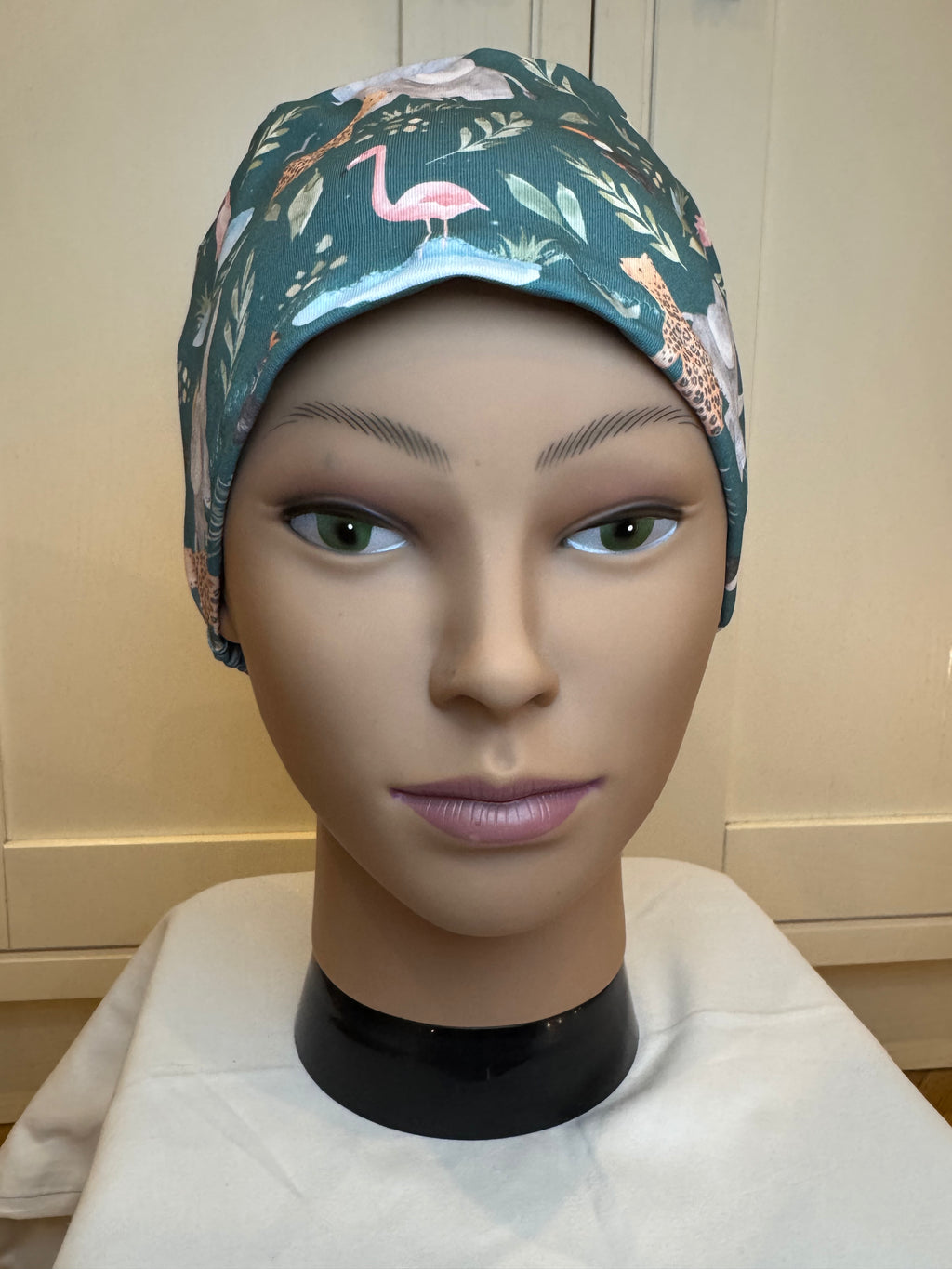 Teal Wild Safari Premium Jersey super soft and smooth cotton theatre scrub hat/cap.