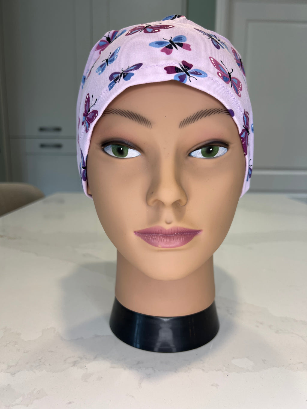 Multi-butterflies Soft Jersey Fabric theatre scrub cap / hat.  Ethically made. Standard and Large size