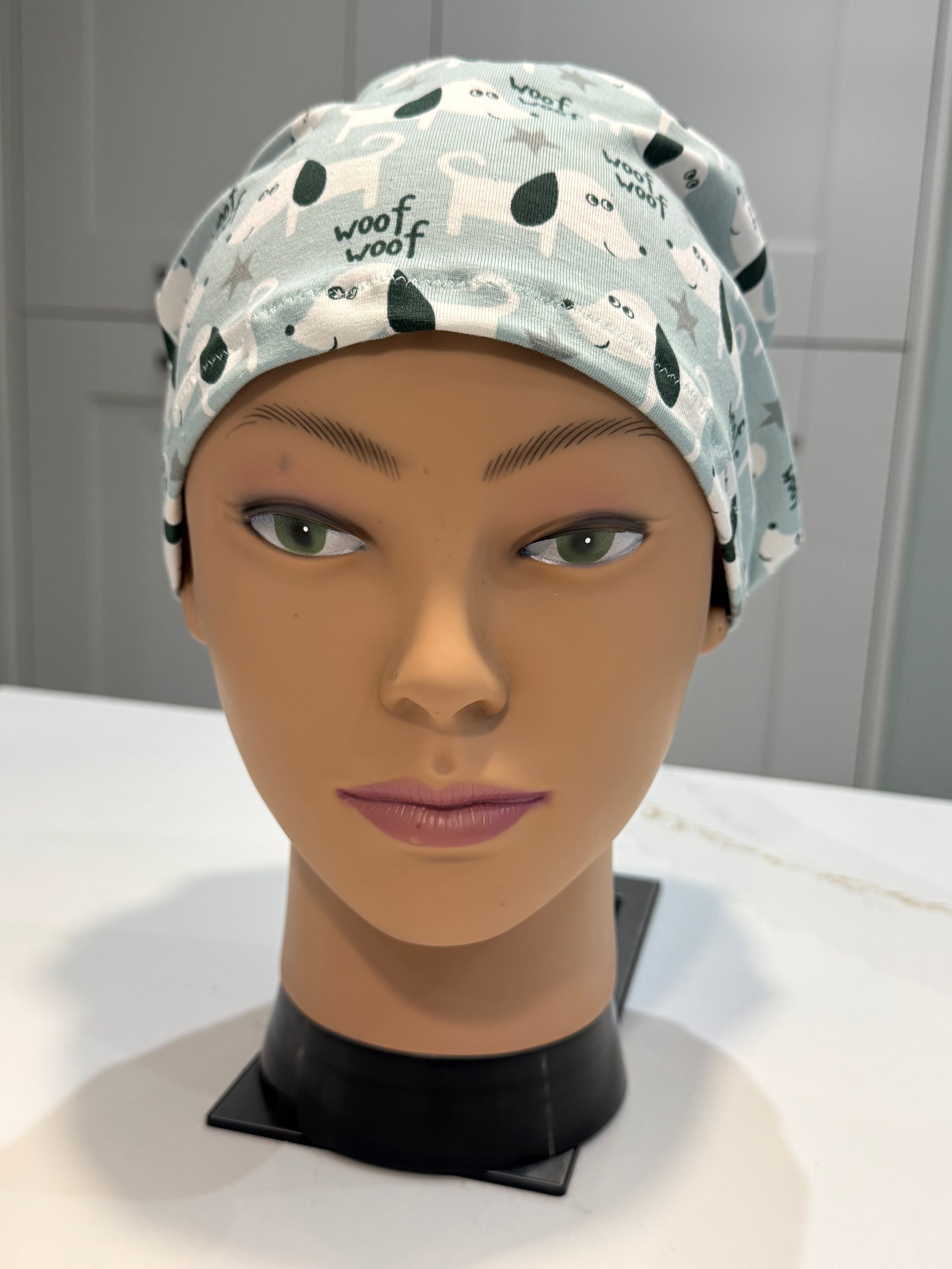 "Woof Woof" Pet Dog Premium Cotton Jersey super soft theatre scrub hat/cap