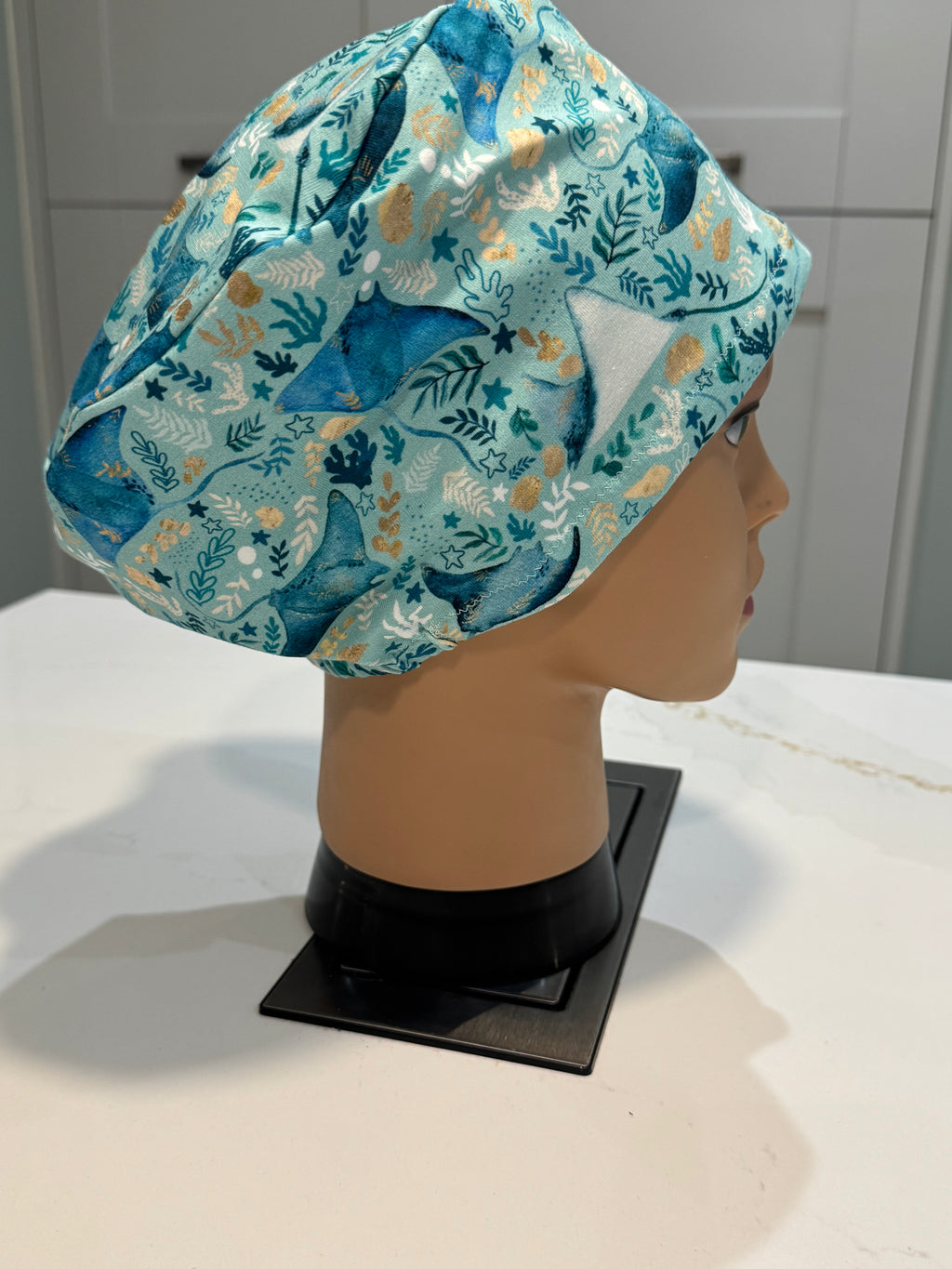 Mantaray Meadows PREMIUM JERSEY super soft and smooth Cotton theatre scrub hat/cap.