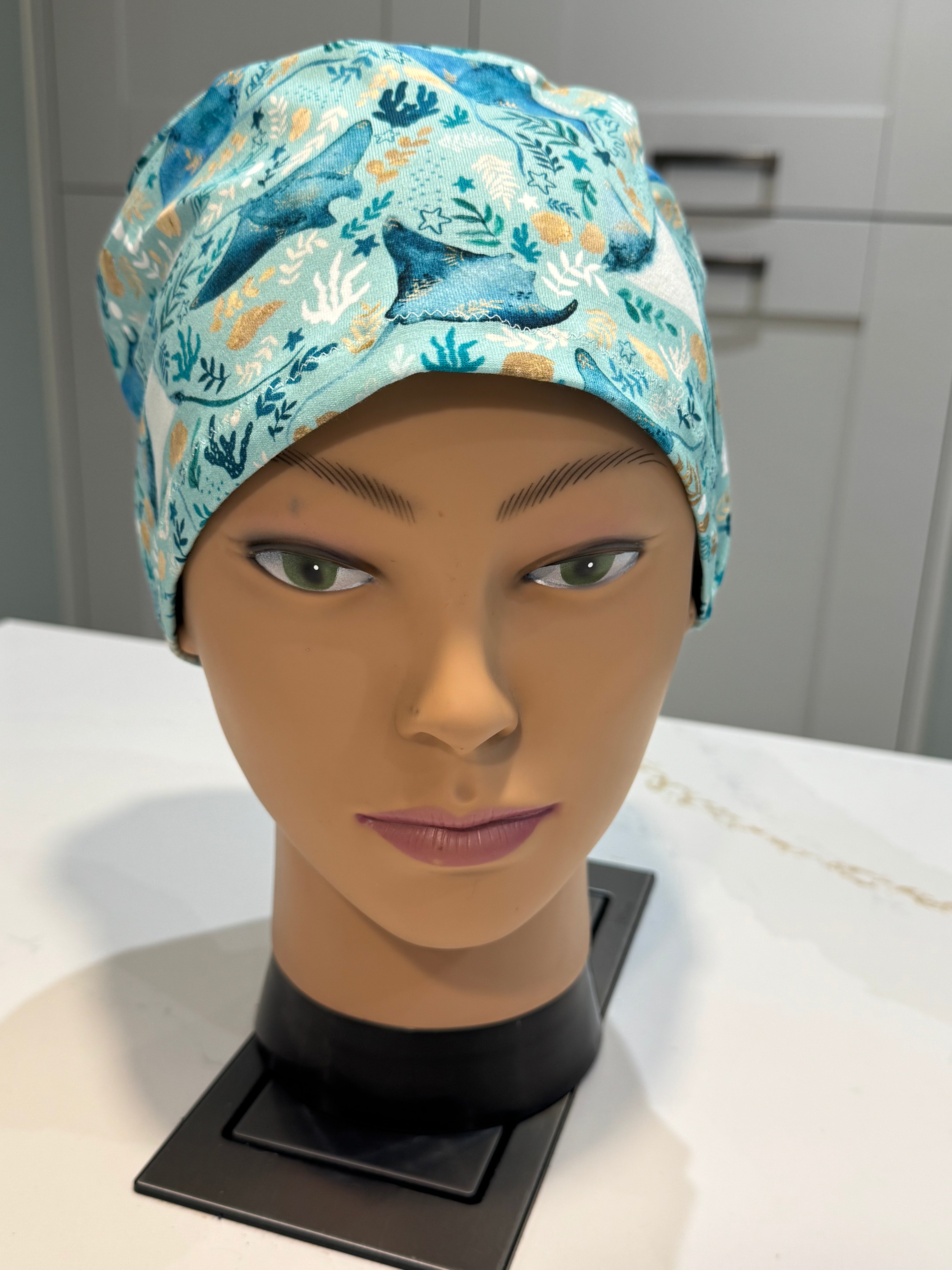 Mantaray Meadows PREMIUM JERSEY super soft and smooth Cotton theatre scrub hat/cap.