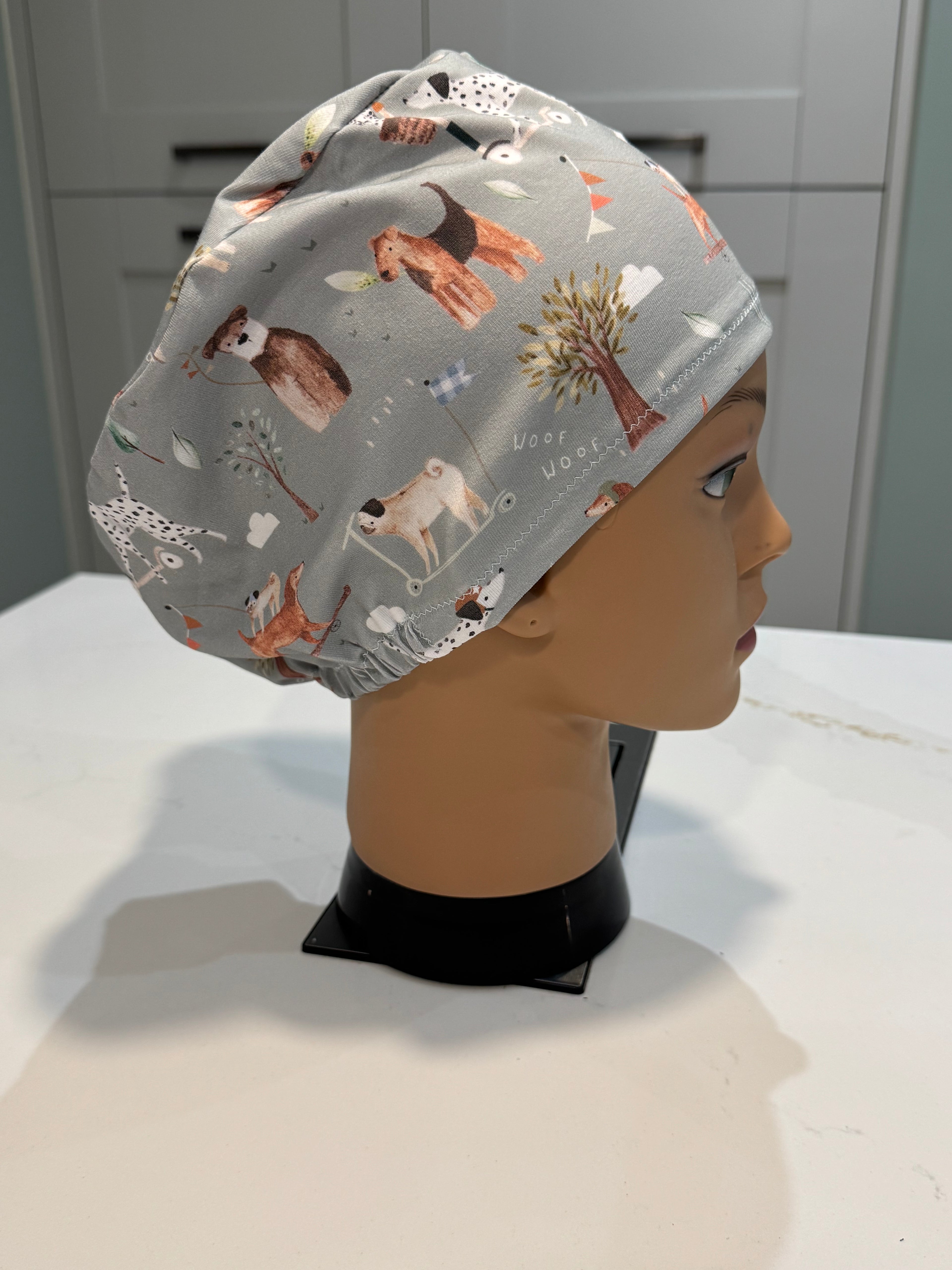 Dogs in the Park Premium Jersey super soft and smooth cotton theatre scrub hat/cap