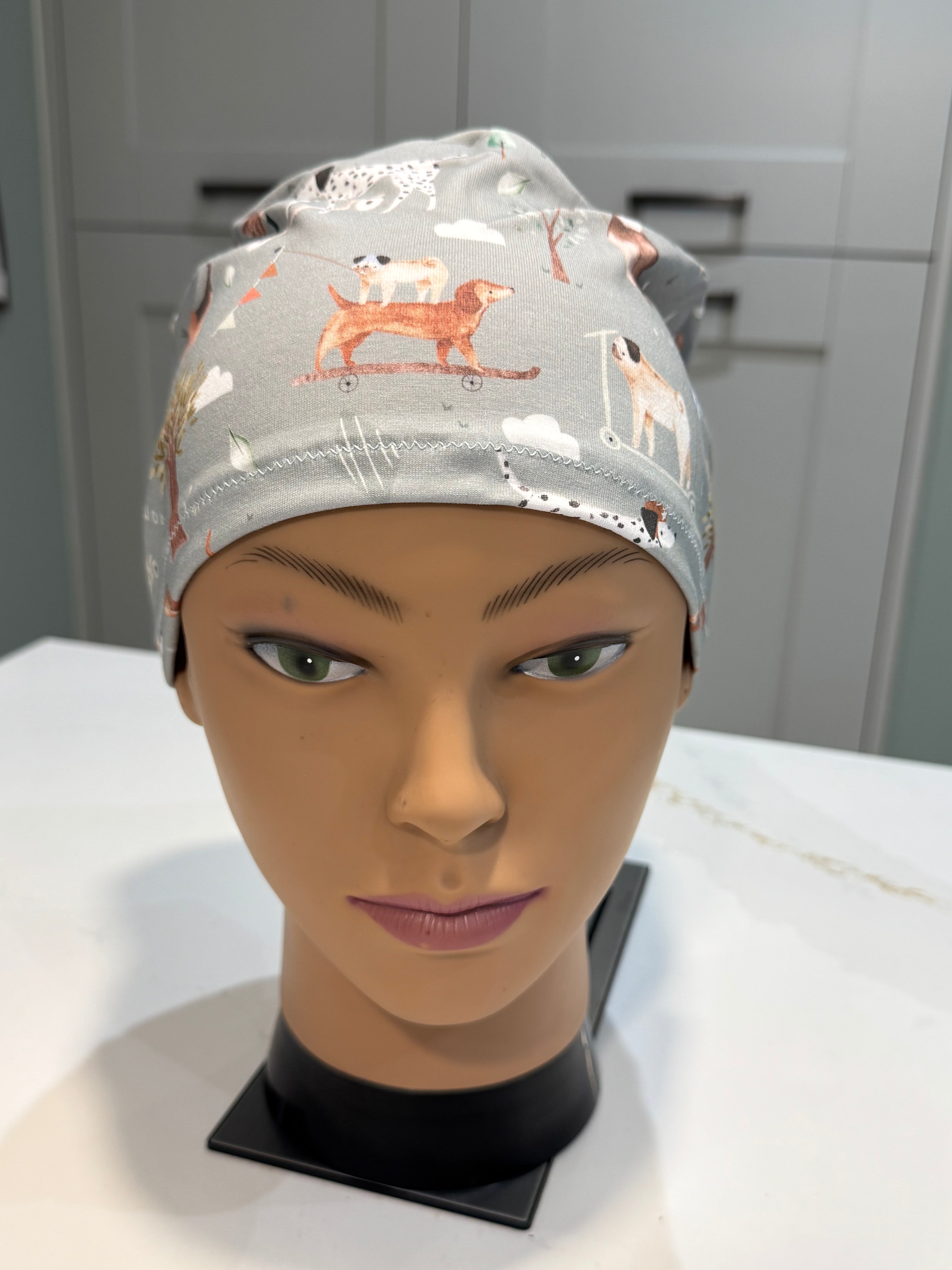 Dogs in the Park Premium Jersey super soft and smooth cotton theatre scrub hat/cap