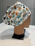 Alphabet Jungle Premium Cotton Jersey Super Soft Surgical/Theatre Scrub Hat/Cap. UK Handmade