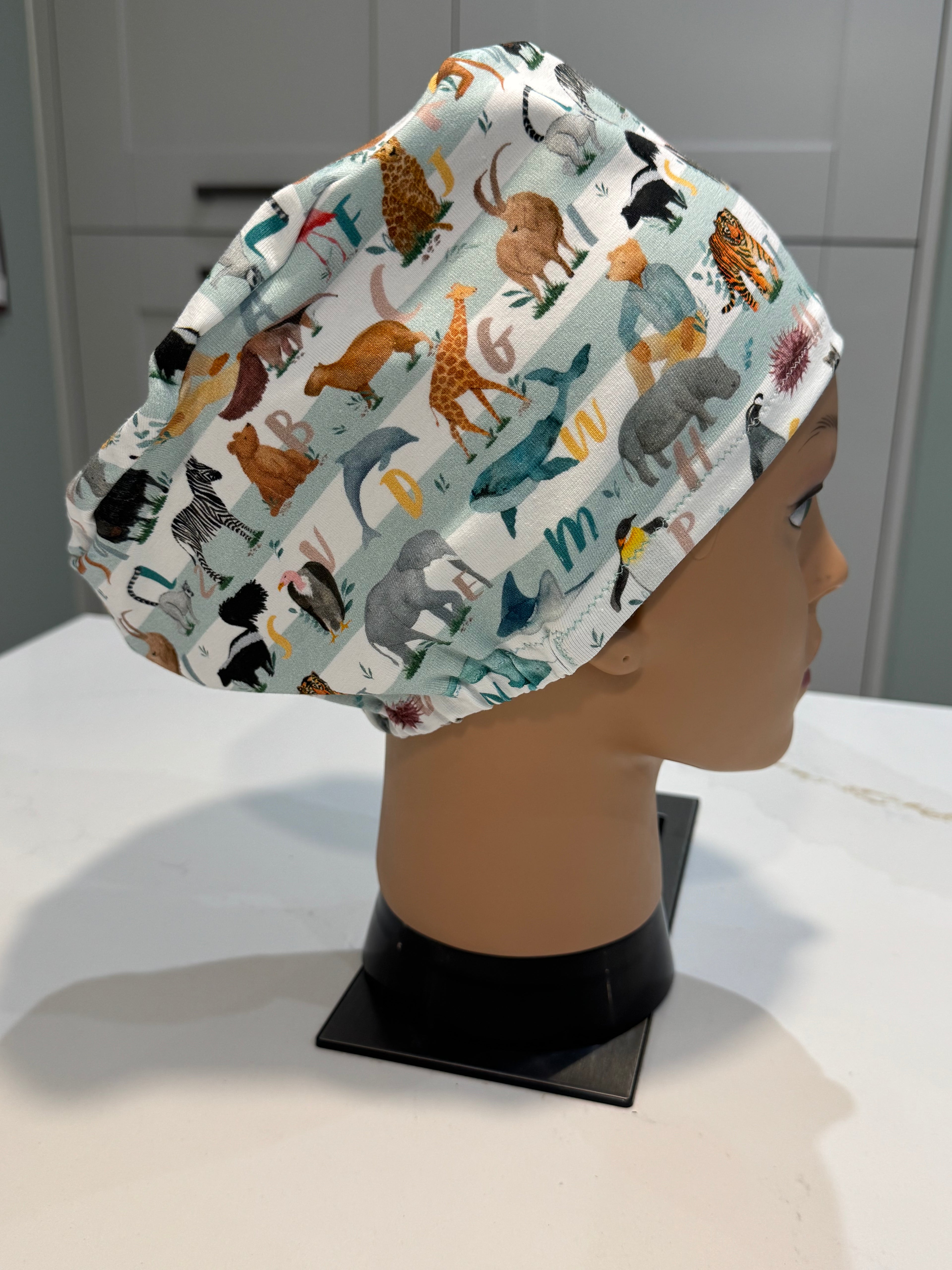 Alphabet Zoo Attenbear Purple Premium Cotton Jersey super soft theatre scrub hat/cap