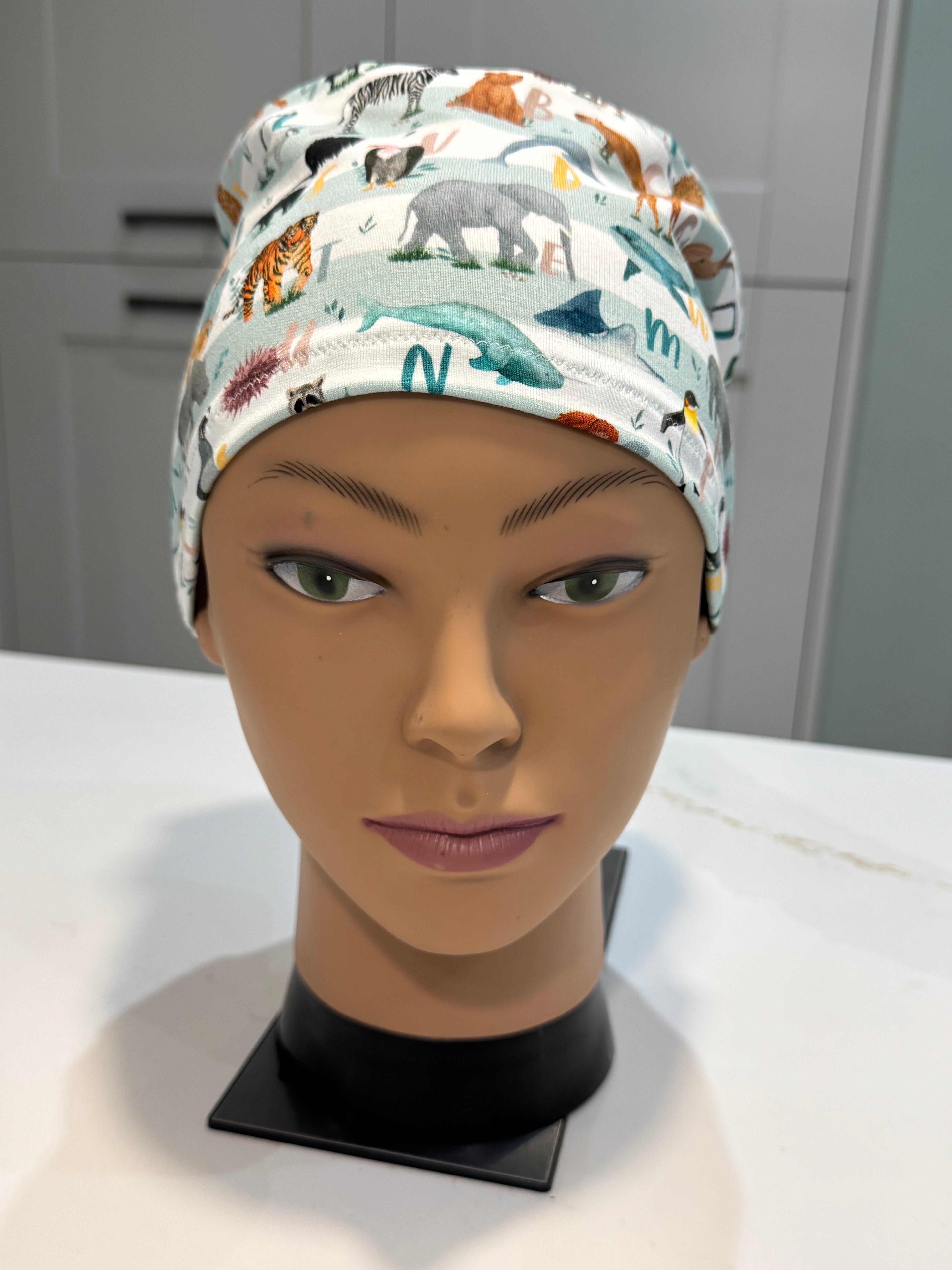 Alphabet Zoo Attenbear Purple Premium Cotton Jersey super soft theatre scrub hat/cap