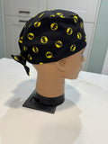Batman Small Motif Superhero Design 100% Cotton Tie-Back Surgical/Theatre Scrub Hat/Cap. UK Handmade.