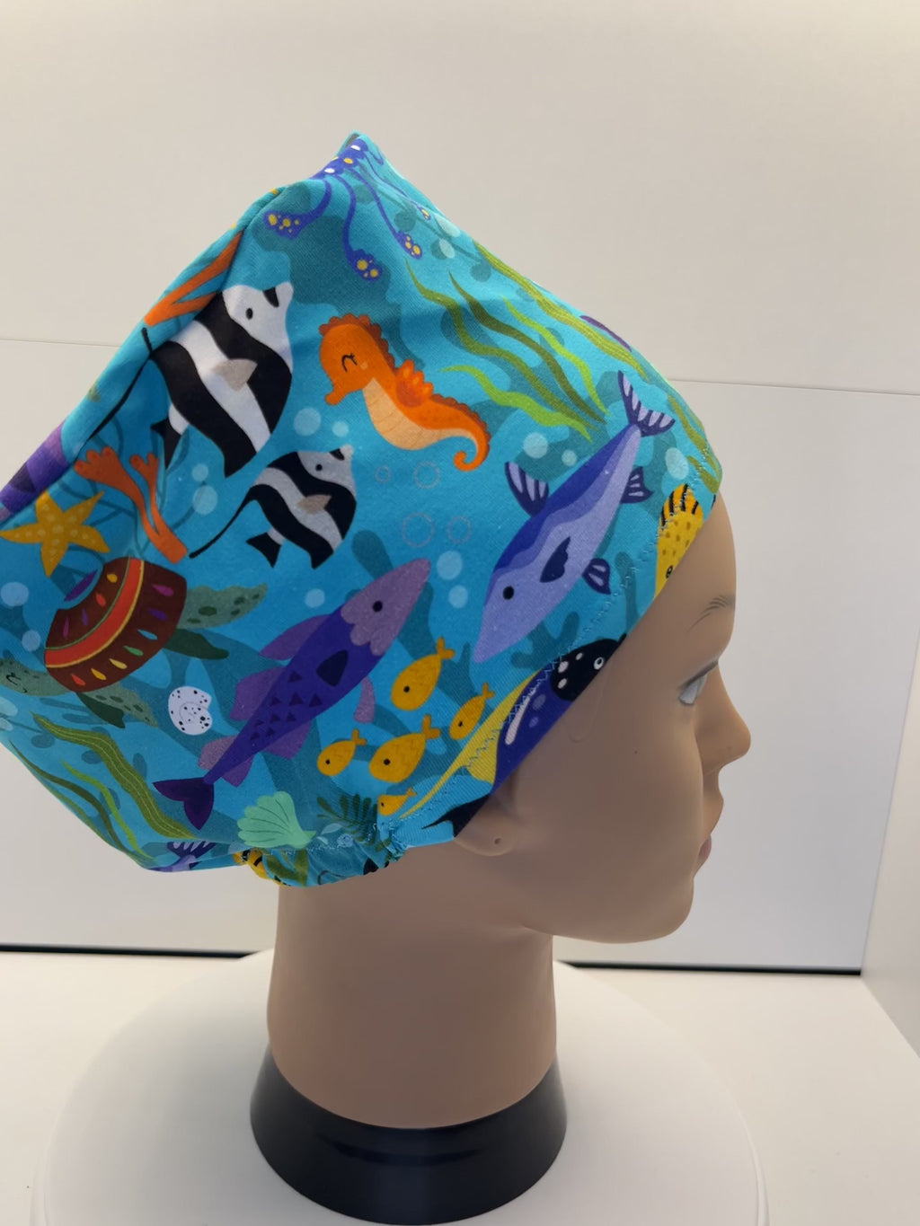 Tropical Lagoon 100% Premium Jersey Fabric Theatre Hat/Scrub Cap