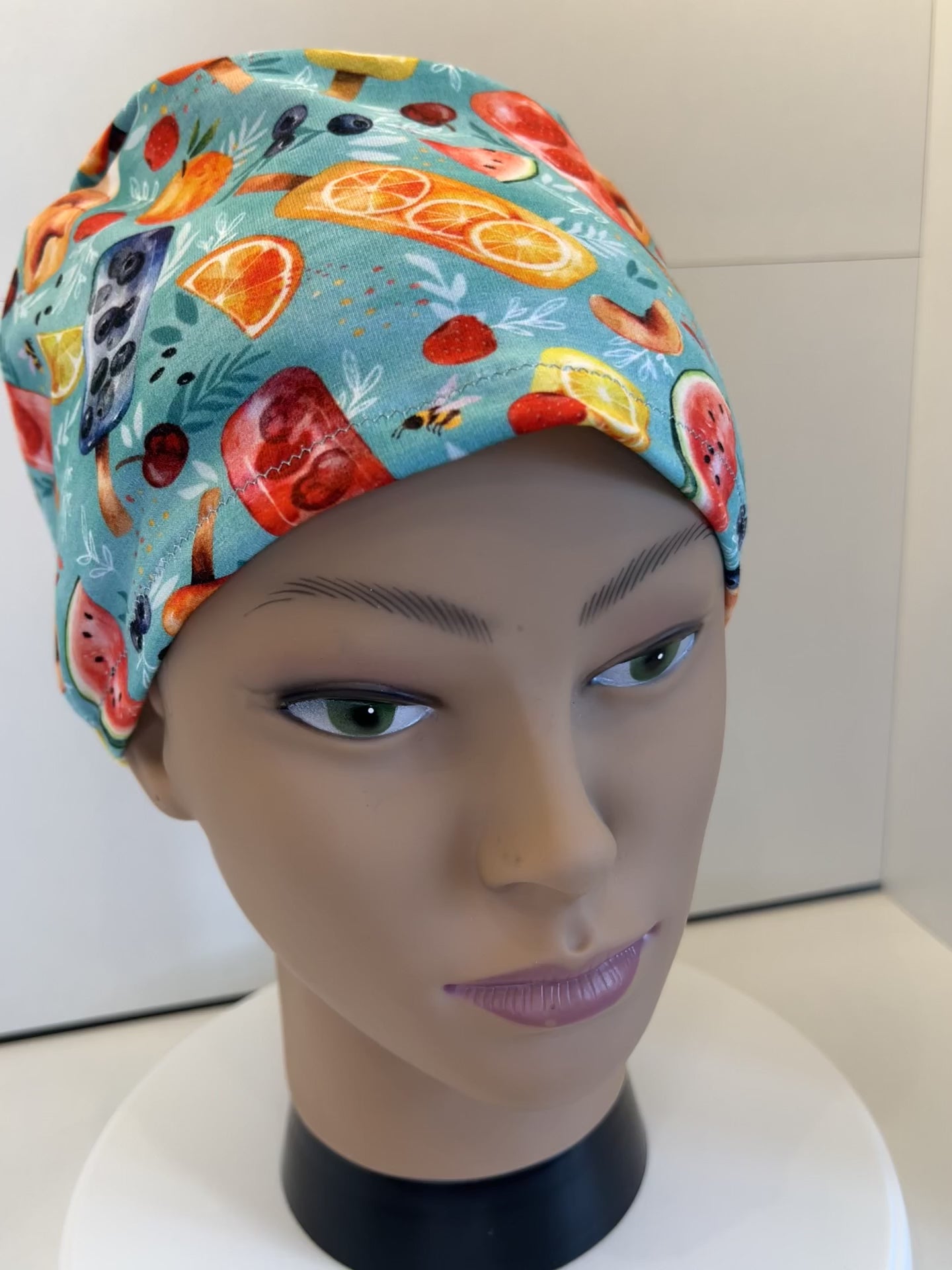 Fruity Ice Lollies Premium Jersey Fabric Handmade Scrub Cap/Theatre Hat