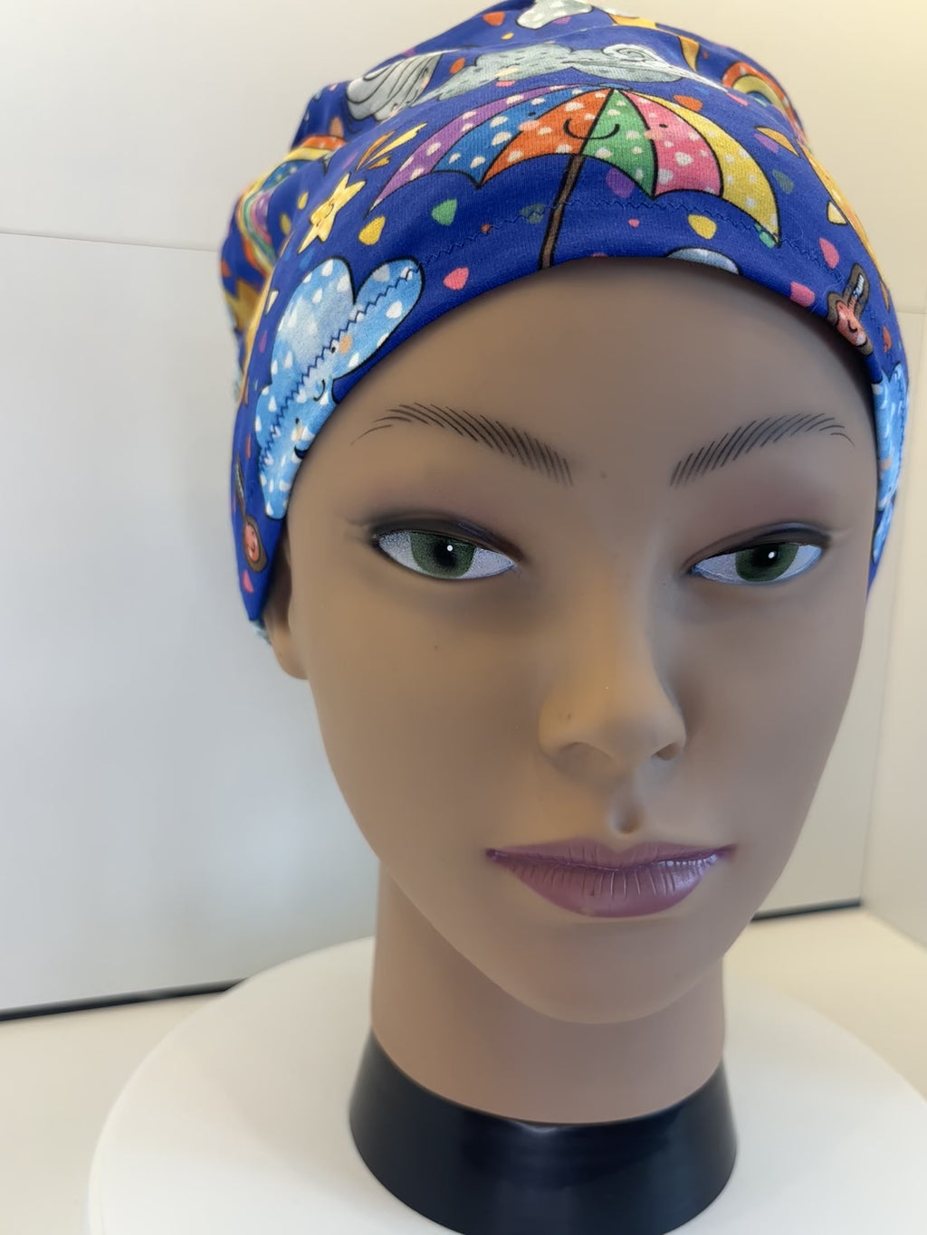 Royal Blue British Weather Soft Jersey Fabric Handmade Scrub Cap/Theatre Hat. UK Made