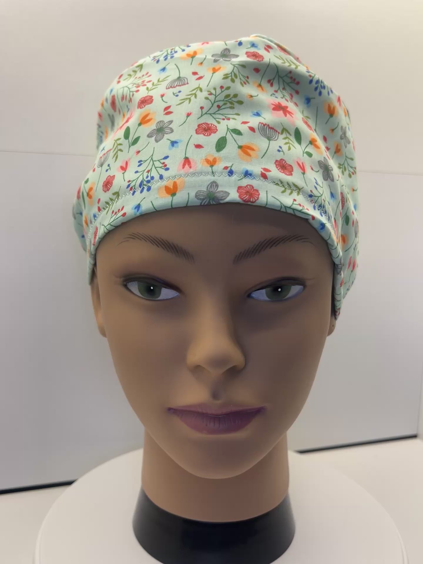 Mint Meadow 100% Cotton Scrub Cap/Theatre Hat - UK Handmade